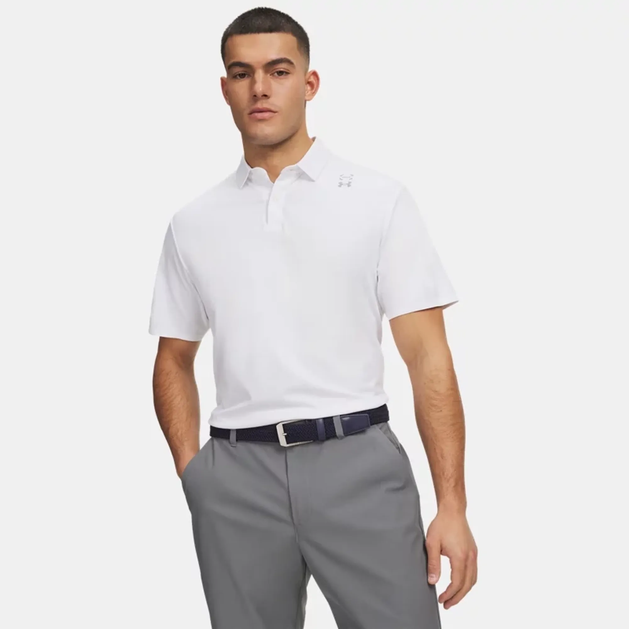 Under Armour  Halo Bonded Men's Polo White / Silver Reflective L