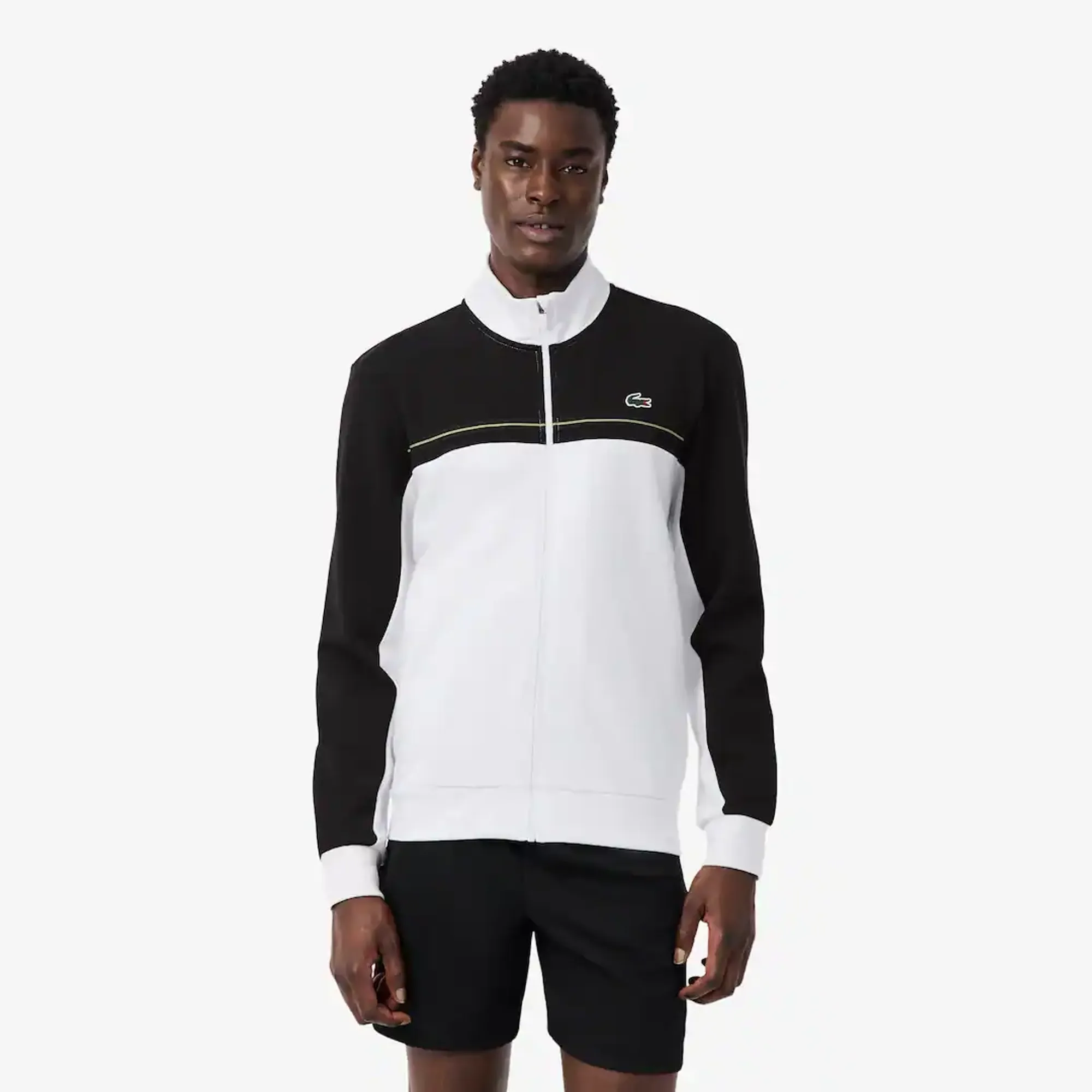 Lacoste Sport Zipped Colour-Block Sweatshirt - Noir / Blanc