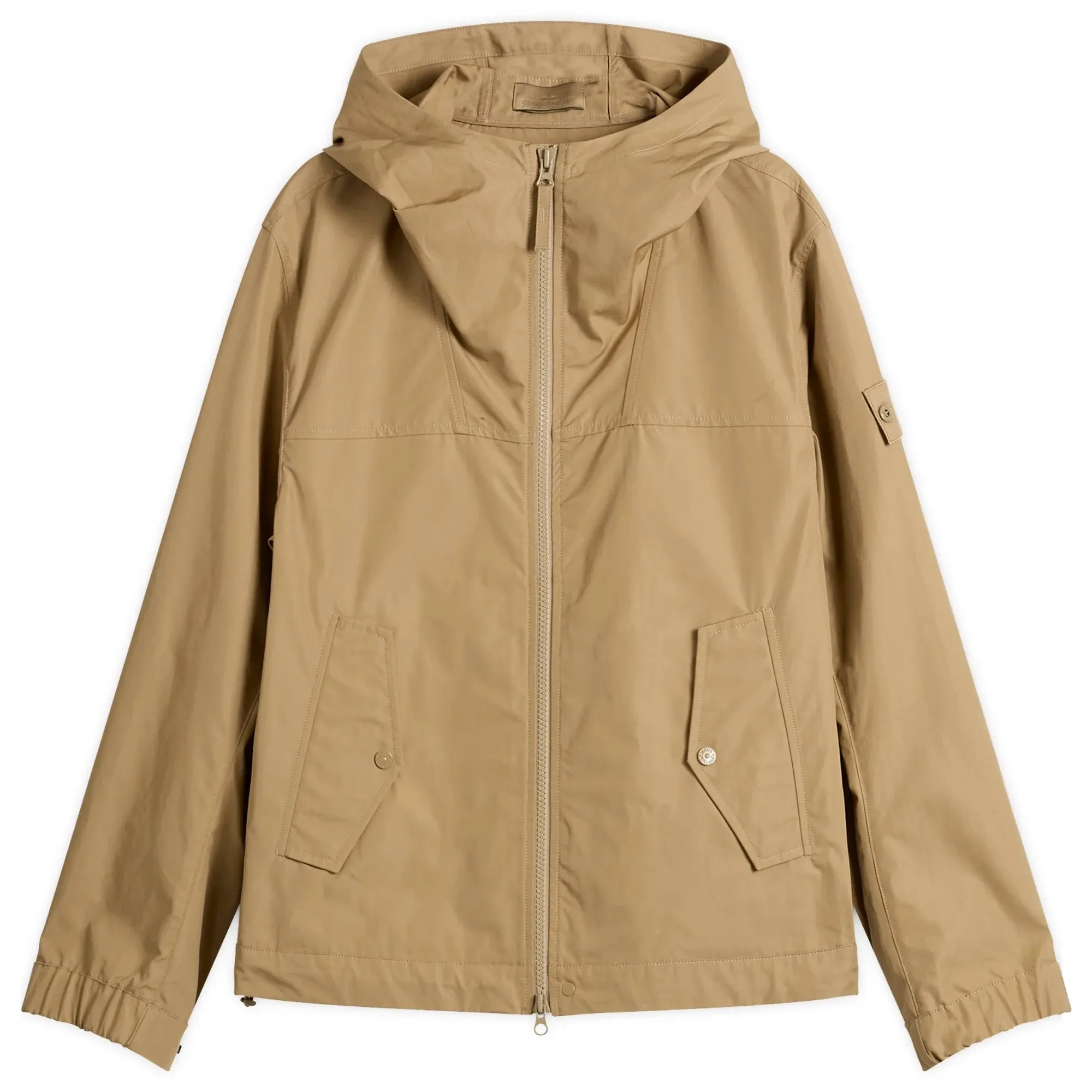 Stone Island Men's Ghost Cotton Canvas Hooded Jacket Dark Beige