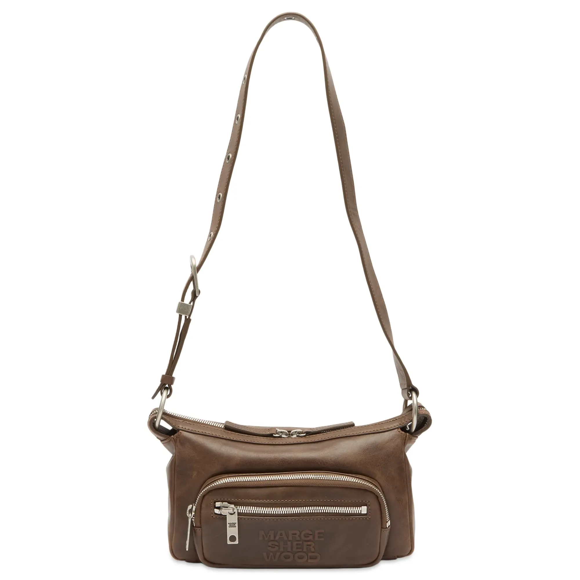 MARGESHERWOOD Women's Outpocket Hobo Mini Bag Washed Brown