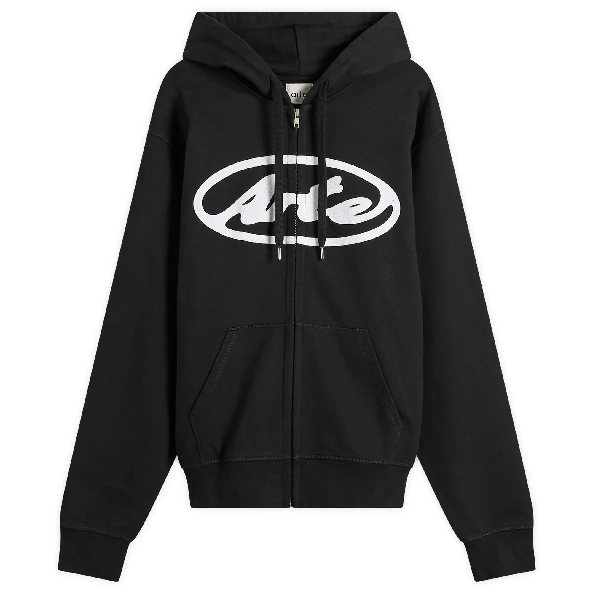Arte Men's Circle Logo Zip Hoodie Black