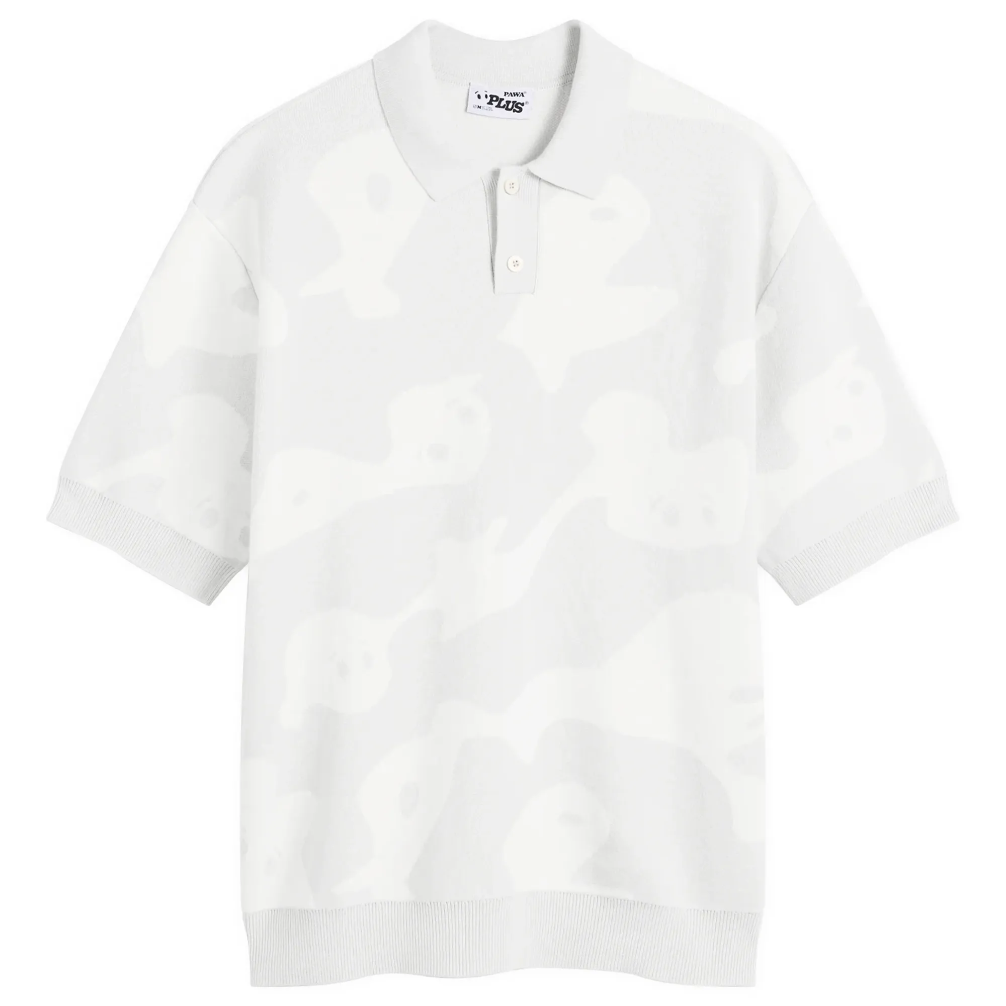 Pawa Speed Sports Men's Ghost Camo Knit Polo Grey/White