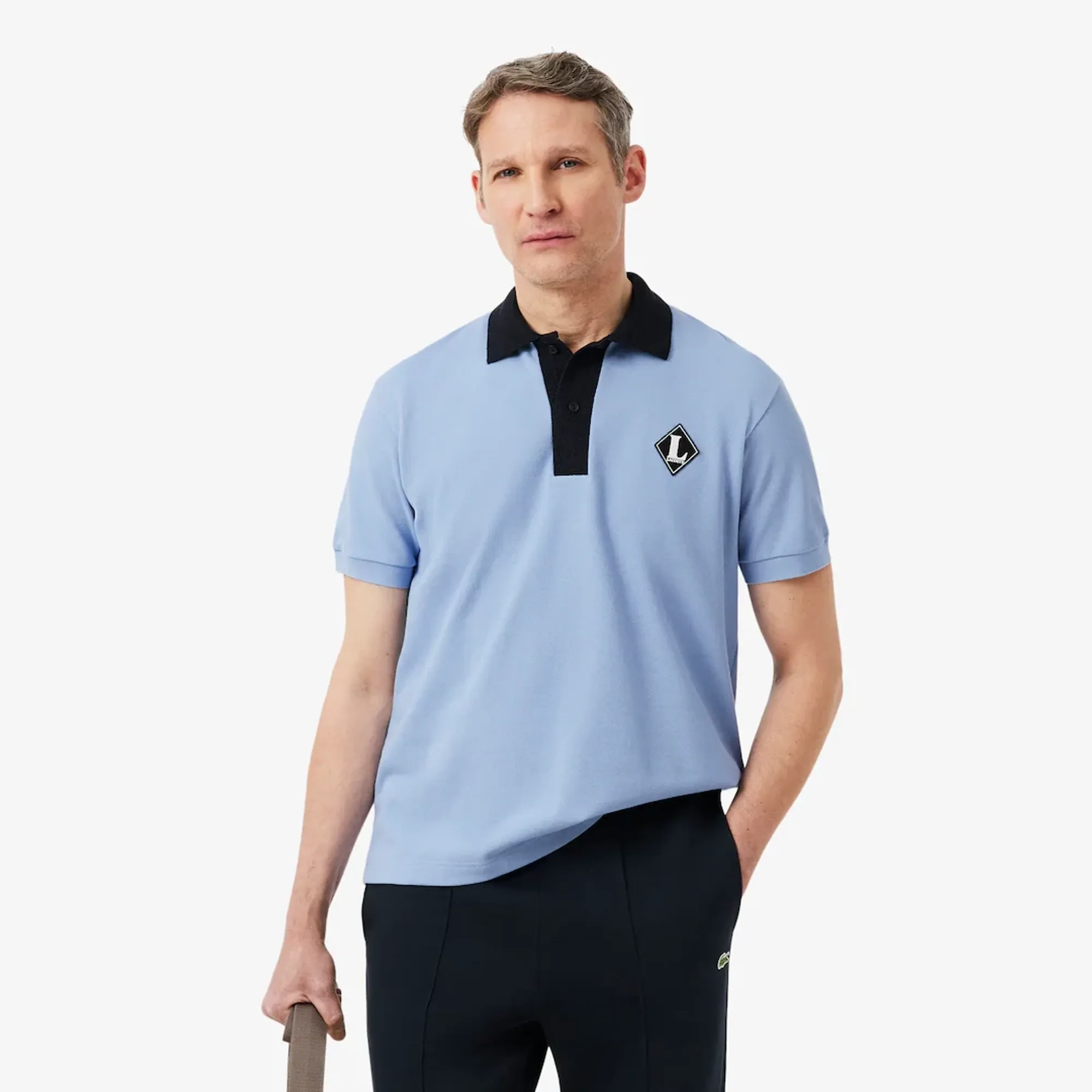 Lacoste French Made Classic Fit Badge Polo Shirt - Light Blue