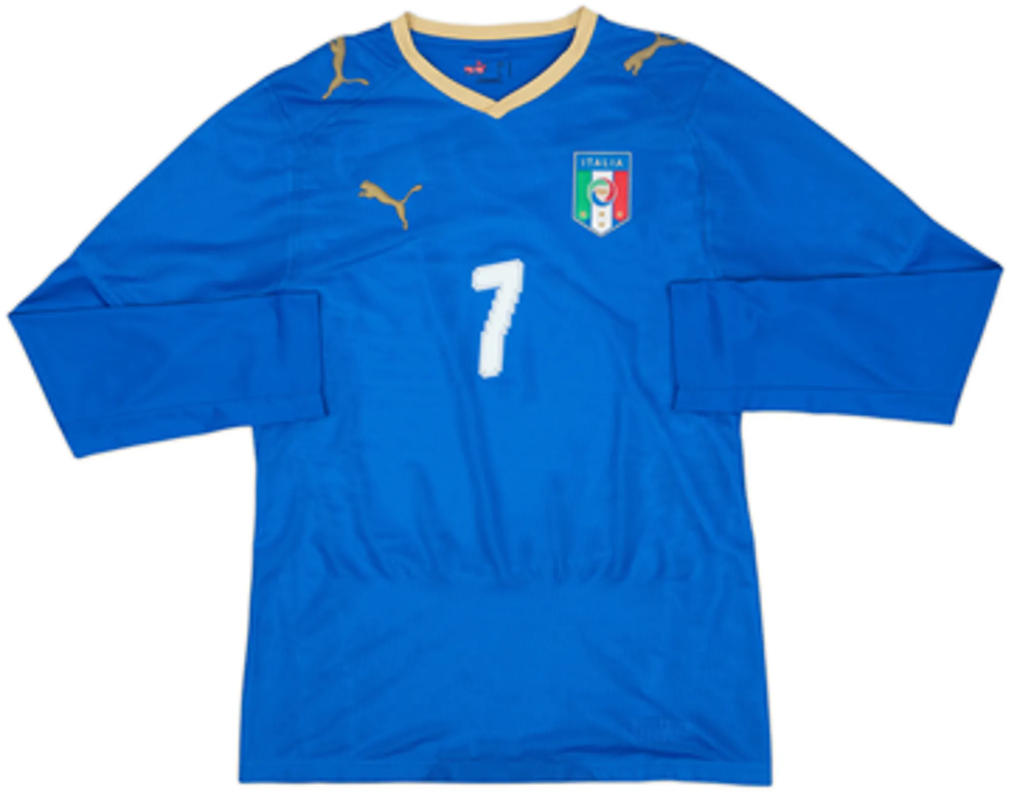 2007-08 Italy Home L/S Shirt Del Piero #7 - 8/10 - (S)