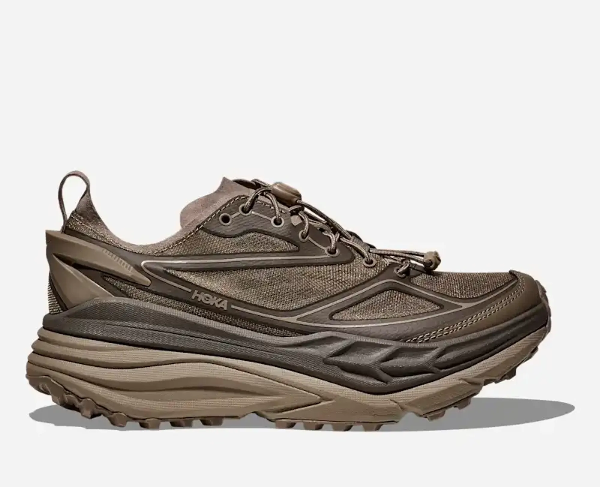 Hoka Stinson One7 Trail Shoes In Light Roast/Asphalt