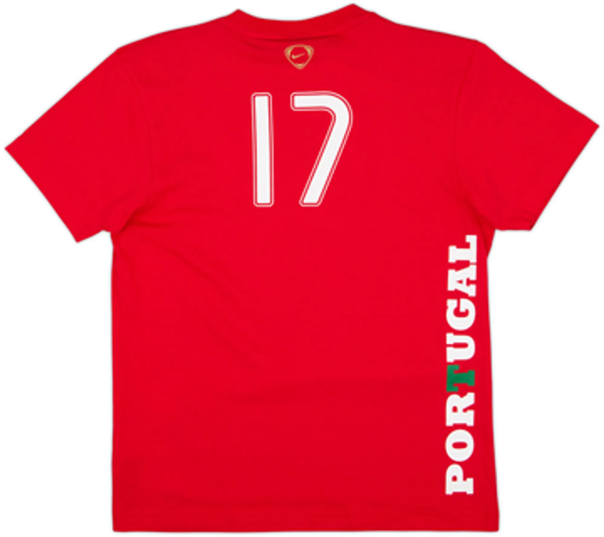 2008-09 Portugal Nike Cristiano Ronaldo Cotton Tee #17 (XL.Boys)