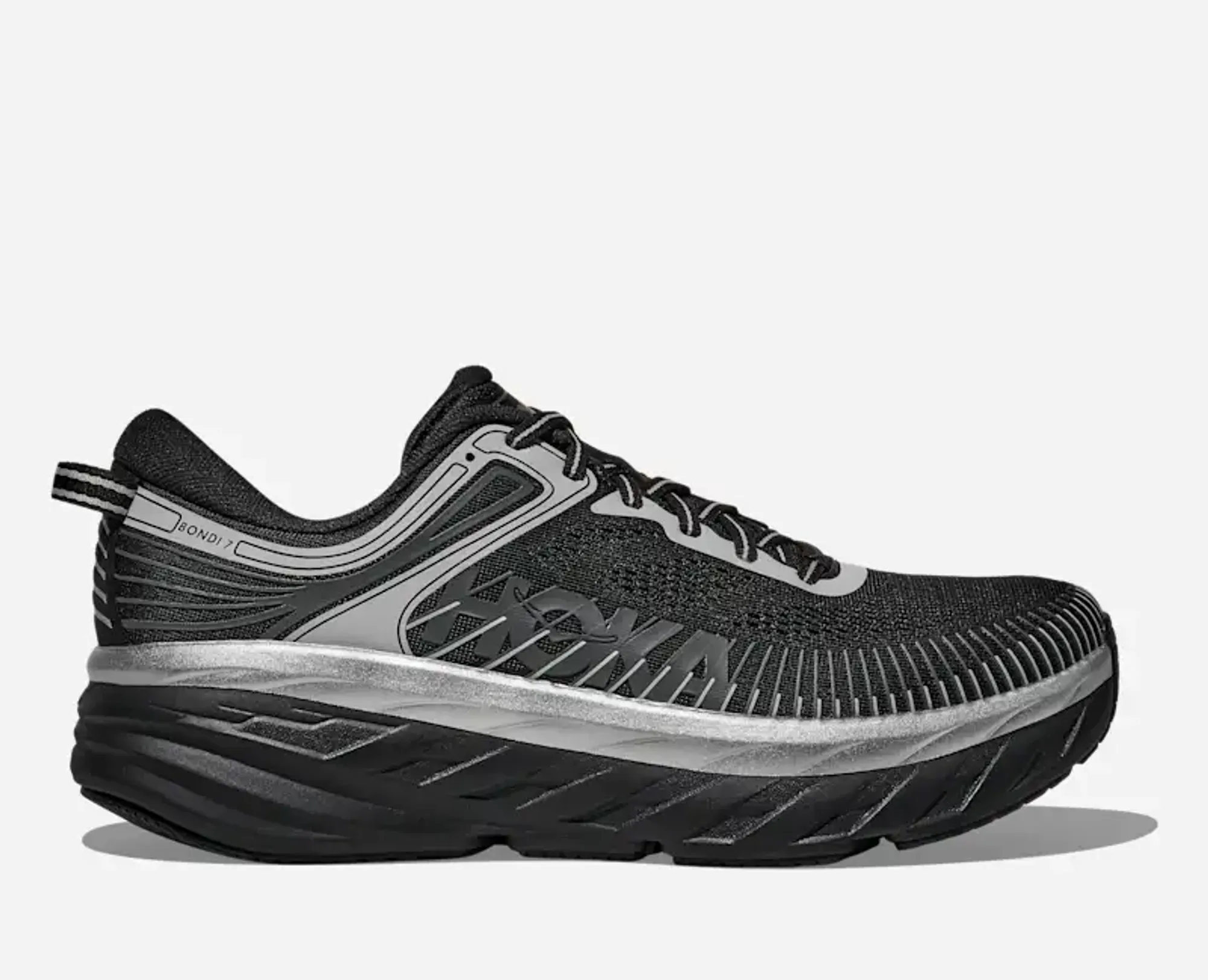 Hoka Men's Bondi 7 Lifestyle Shoes In Black/Stardust