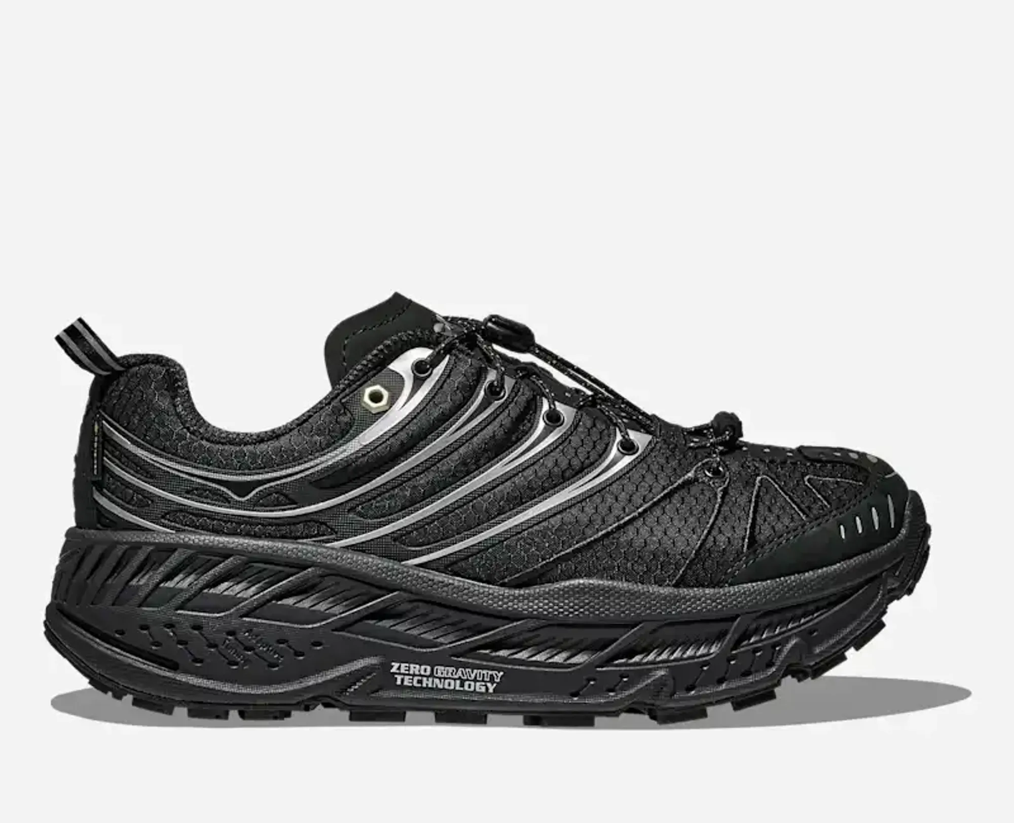 Hoka Stinson Evo Gore-Tex Lifestyle Shoes In Black/Silver