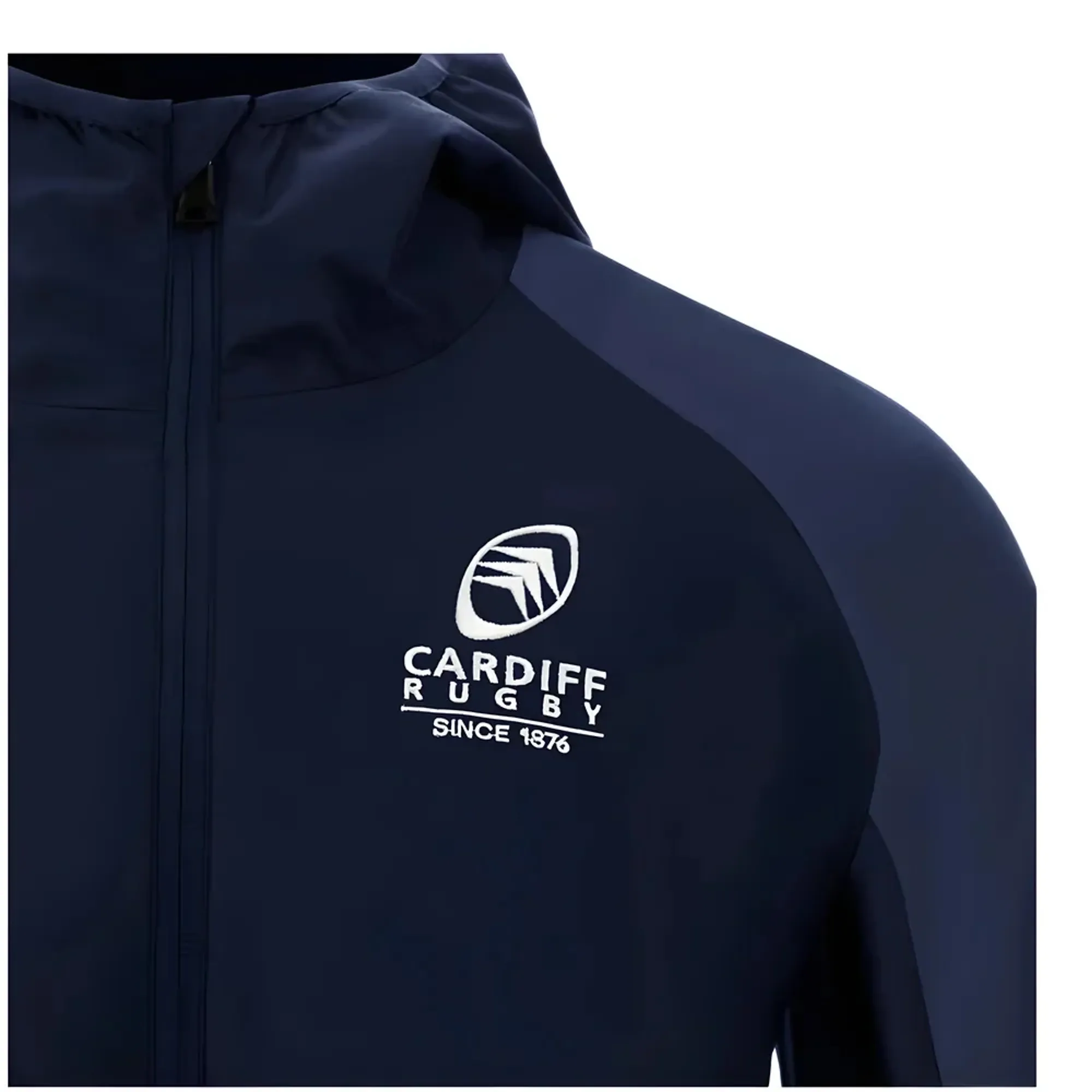 2024-2025 Cardiff Blues Rugby Full Zip Waterproof Jacket (Navy)