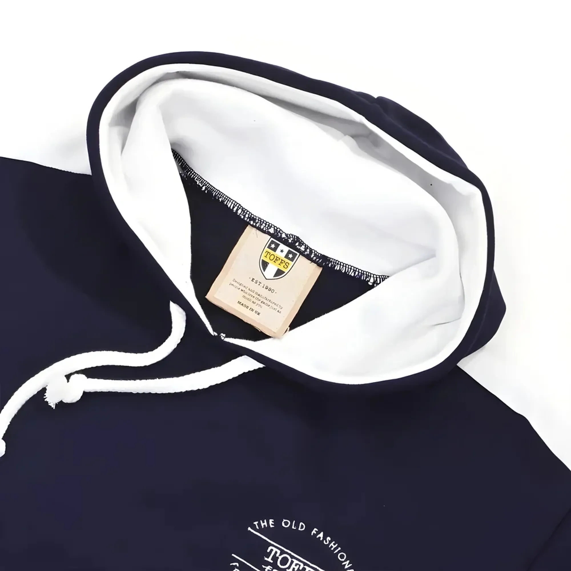 The Old Fashioned Football Shirt Co. Hoodie - Navy/White