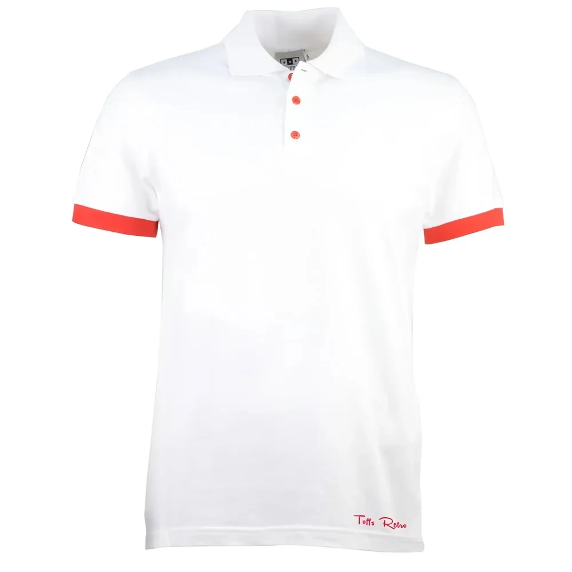 Toffs Retro Polo Shirt - White/Red