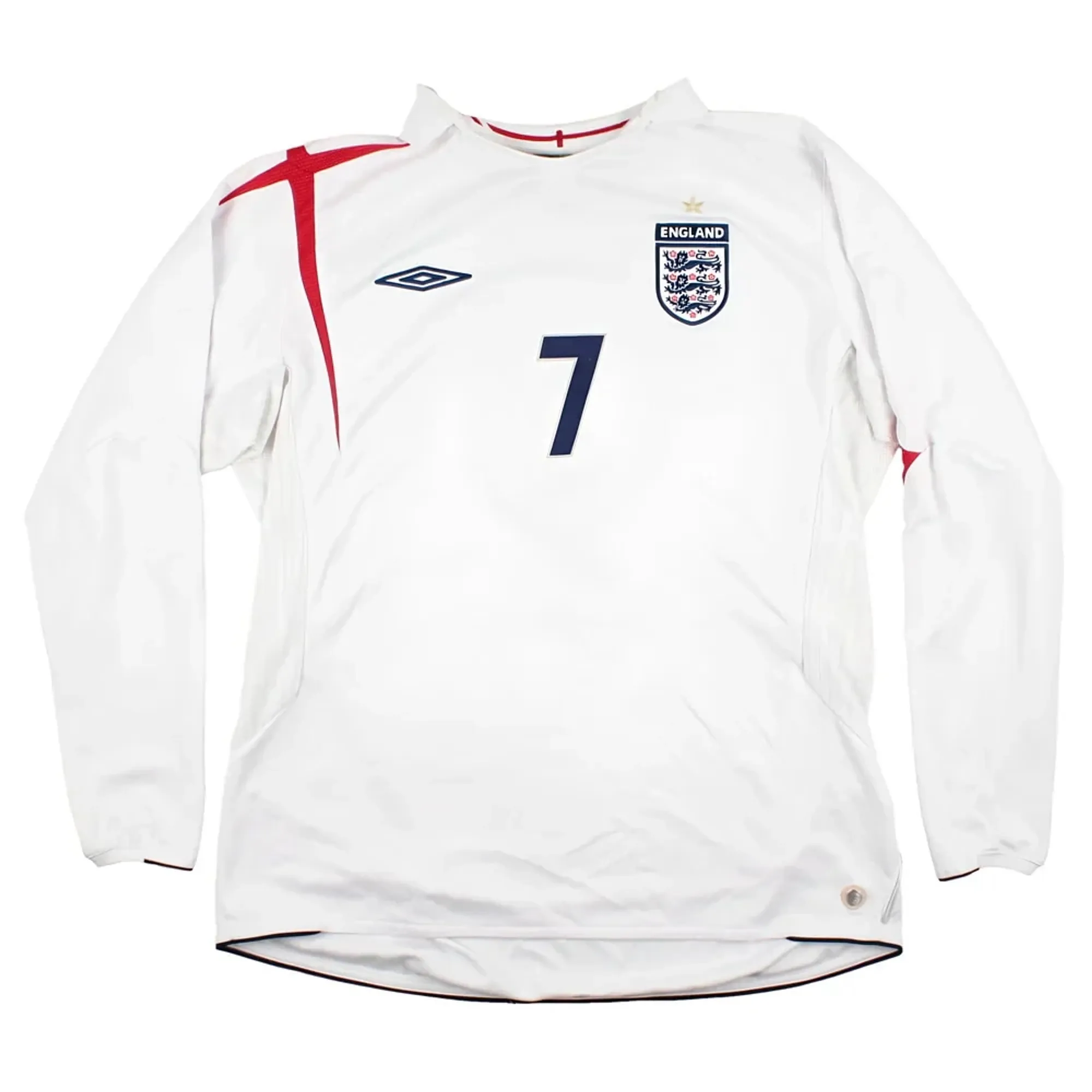 England 2005-07 Long Sleeve Home Shirt (XL) #7 (Very Good)