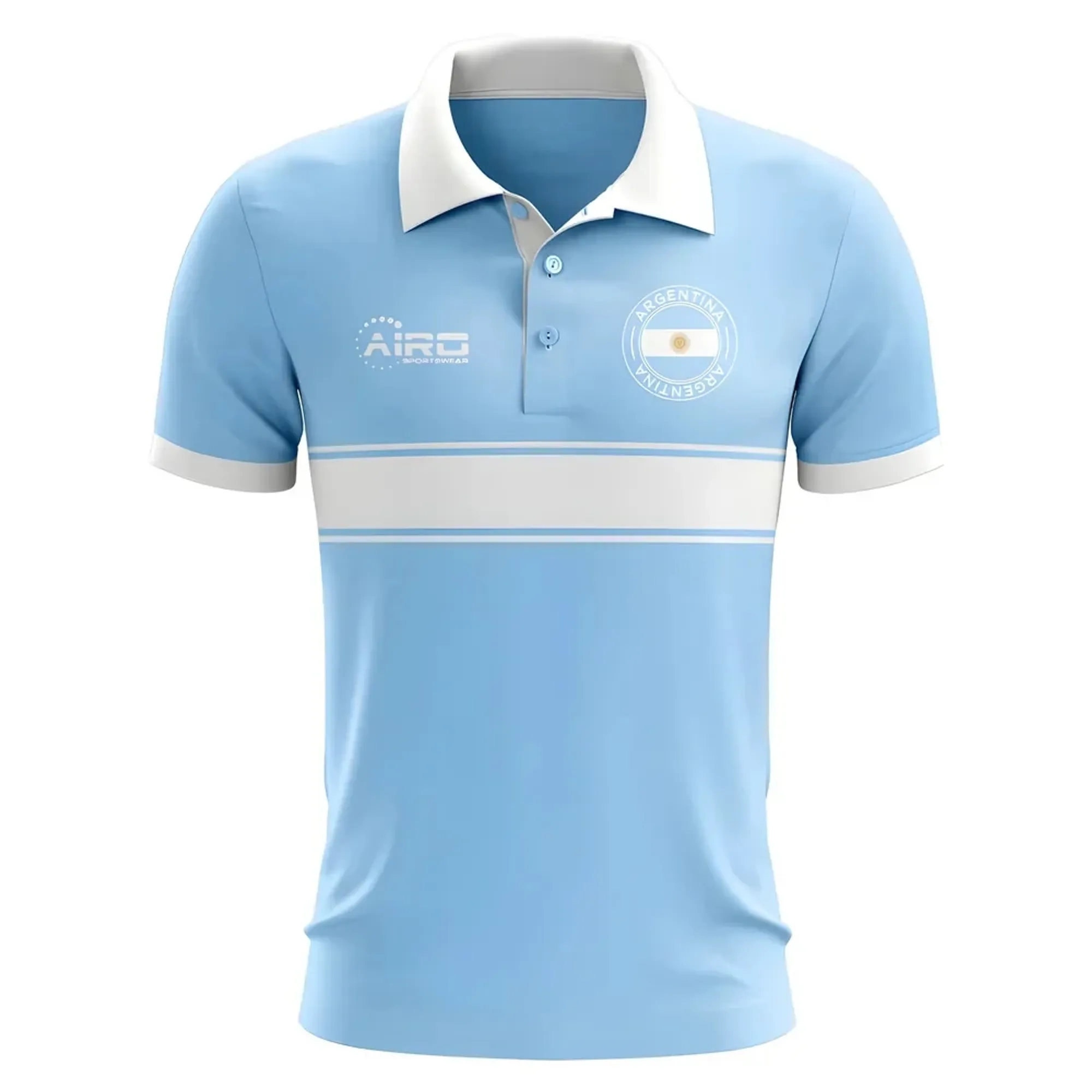 Argentina Concept Stripe Polo Shirt (Sky) - Kids