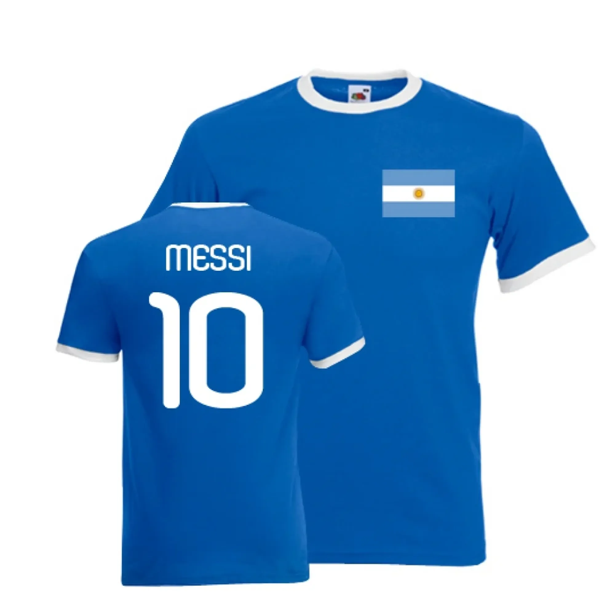 Lionel Messi Argentina Ringer Tee (blue)