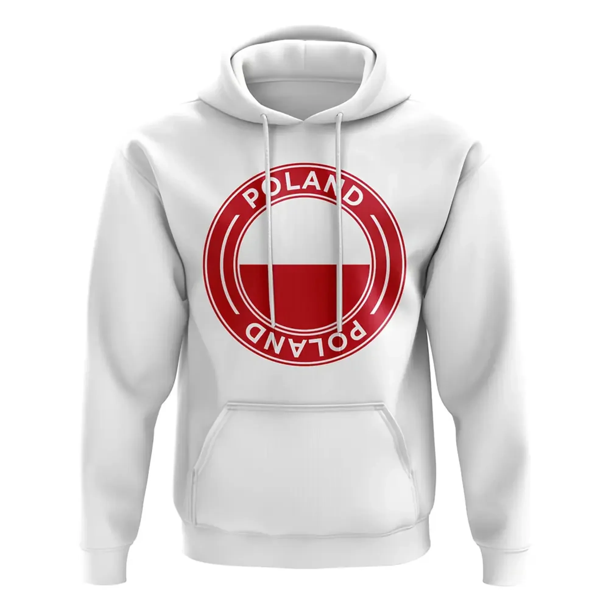 Poland Football Badge Hoodie (White)