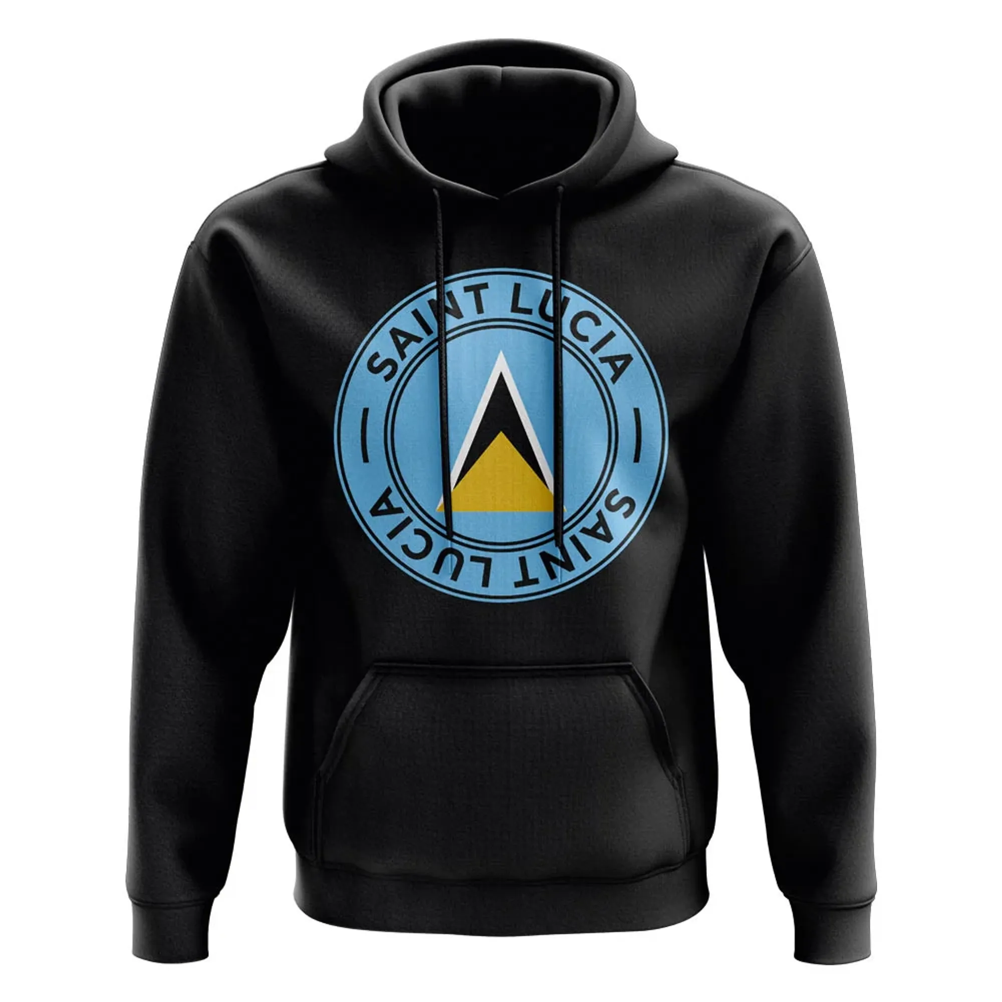 Saint Lucia Football Badge Hoodie (Black)
