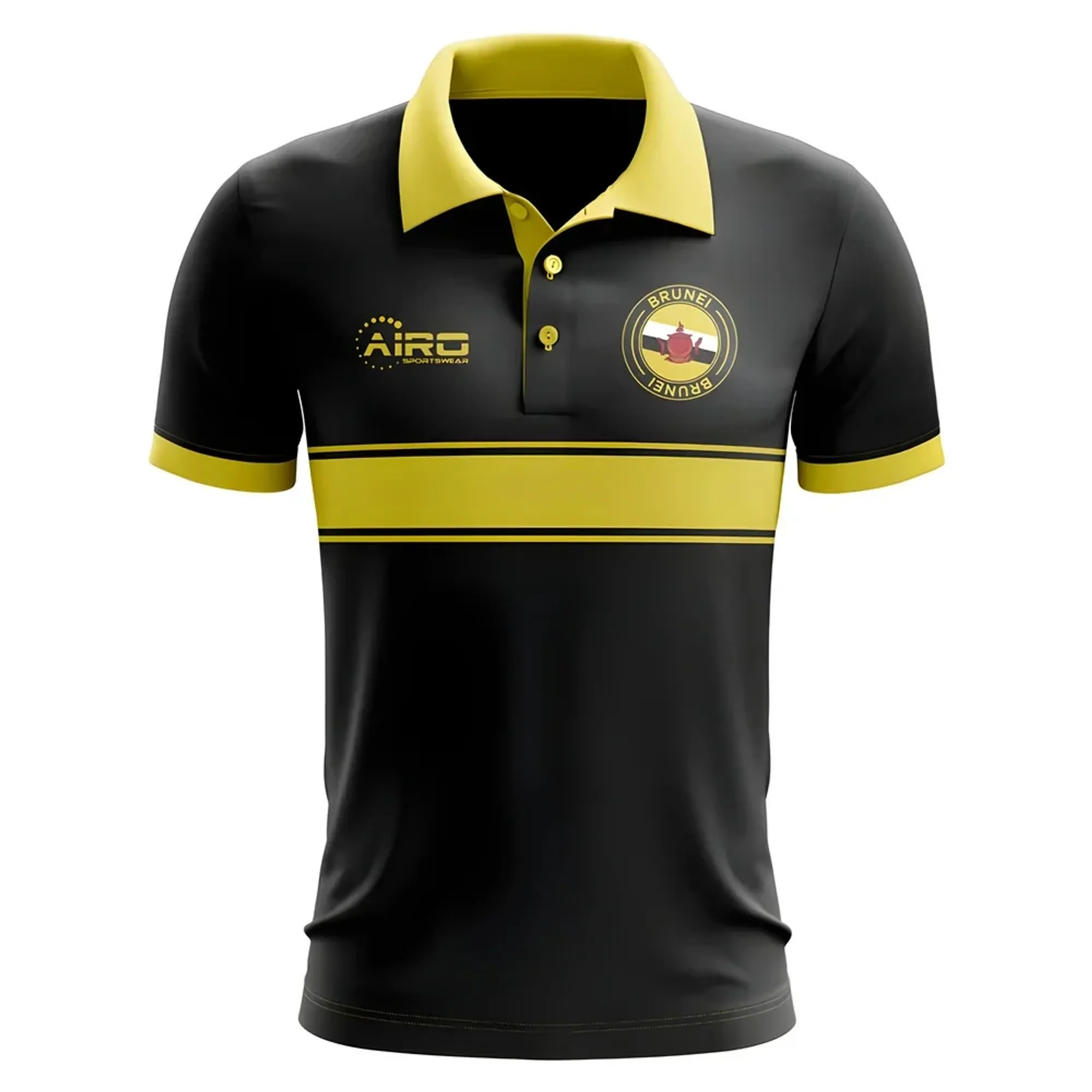 Brunei Concept Stripe Polo Shirt (Black)