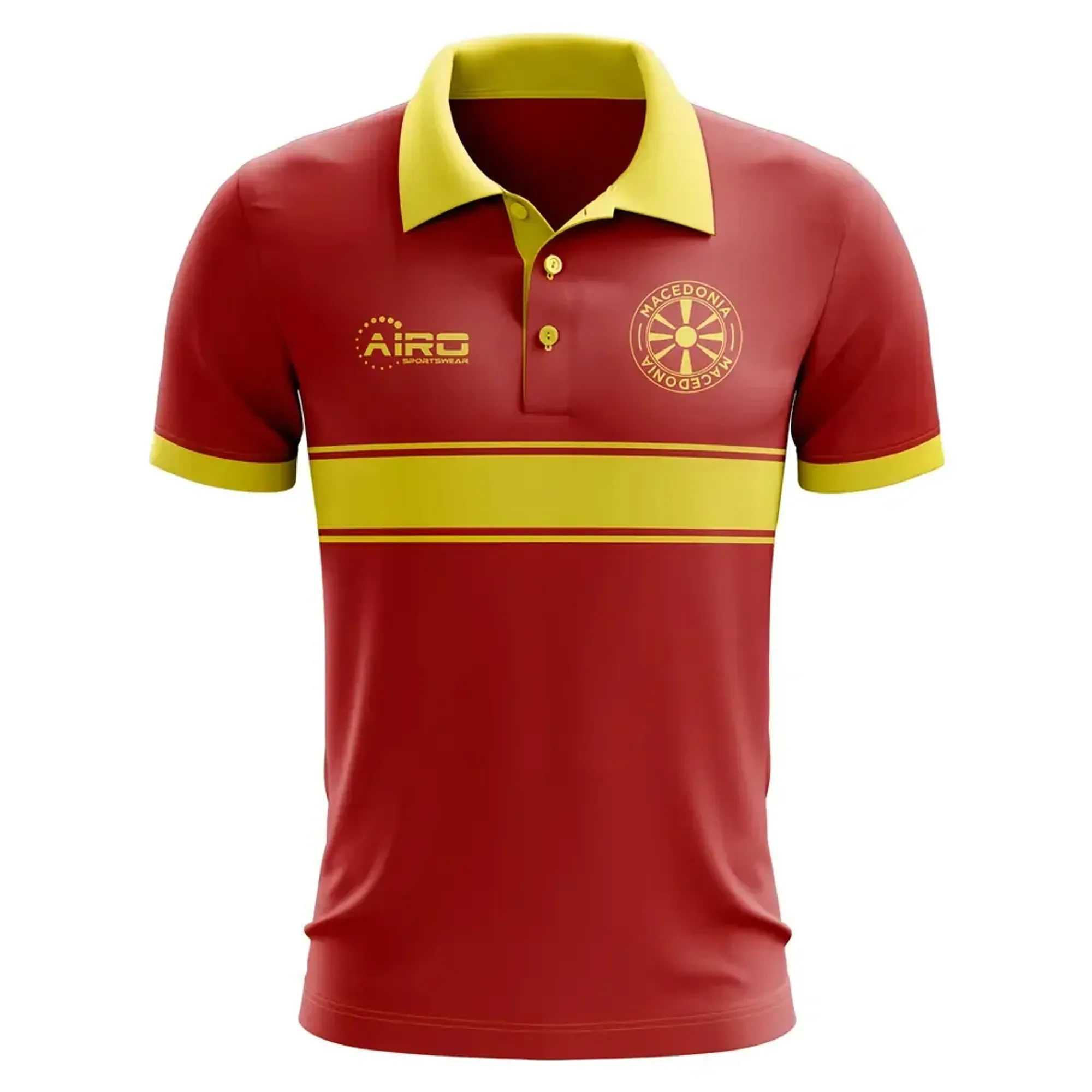 Macedonia Concept Stripe Polo Shirt (Red )