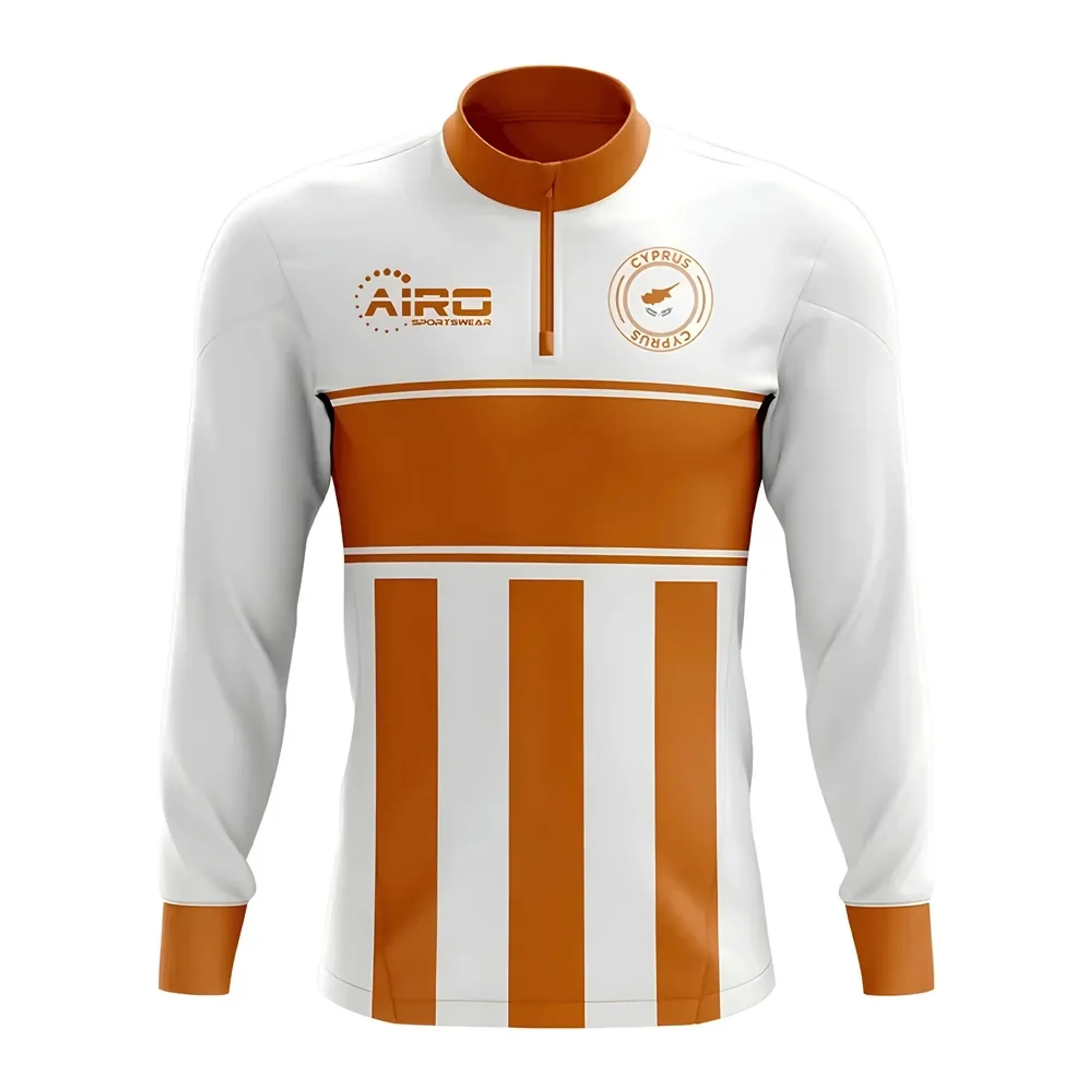 Cyprus Concept Football Half Zip Midlayer Top (White-Orange)