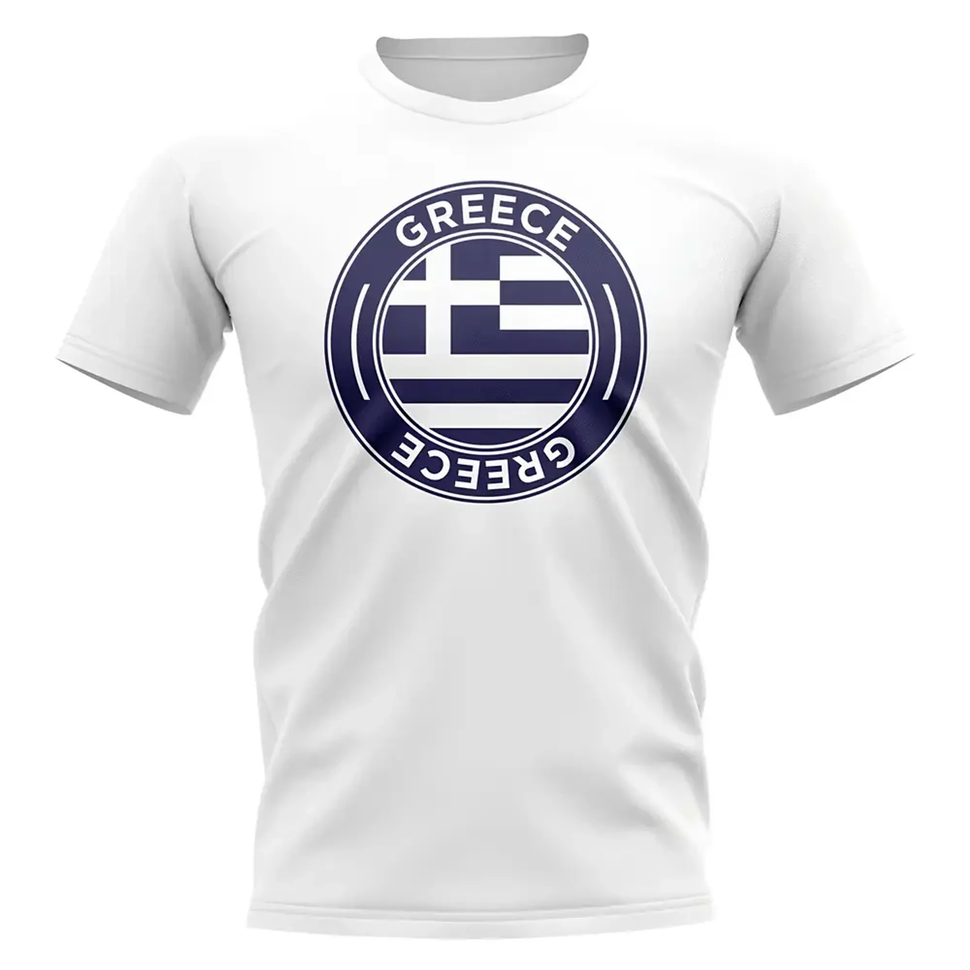 Greece Football Badge T-Shirt (White)