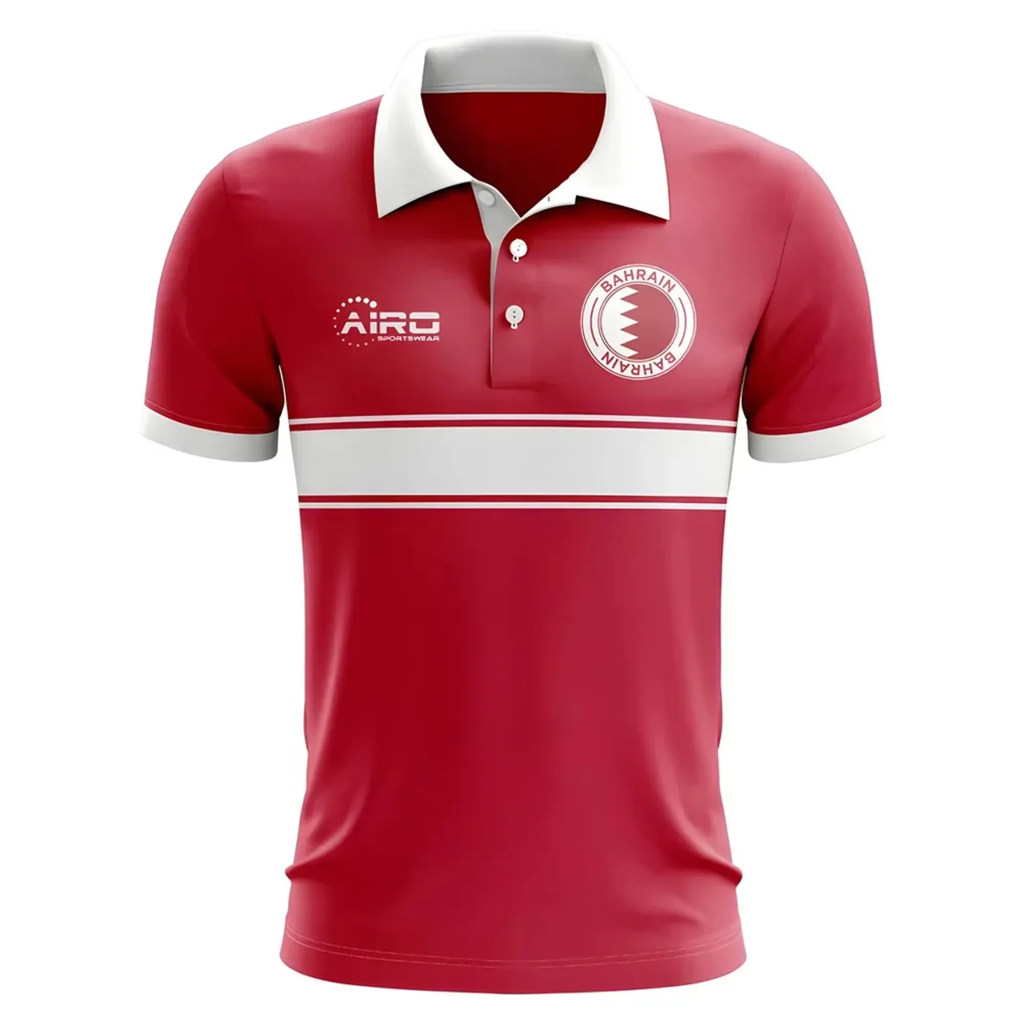 Bahrain Concept Stripe Polo Shirt (Red)