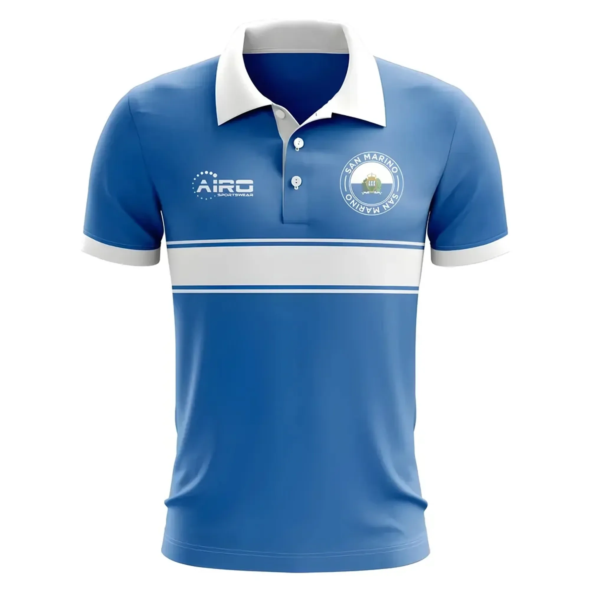 San Marino Concept Stripe Polo Shirt (Blue)