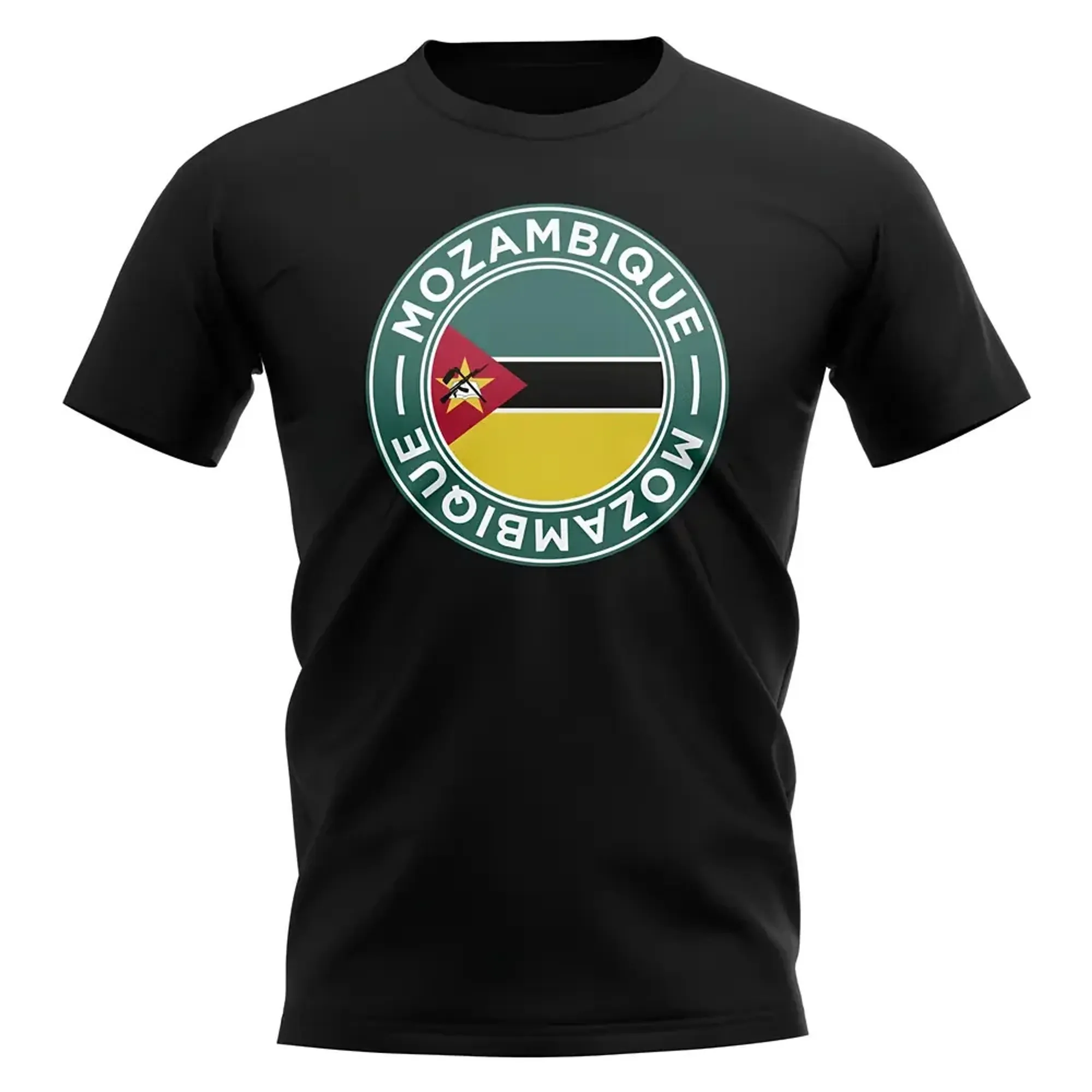 Mozambique Football Badge T-Shirt (Black)