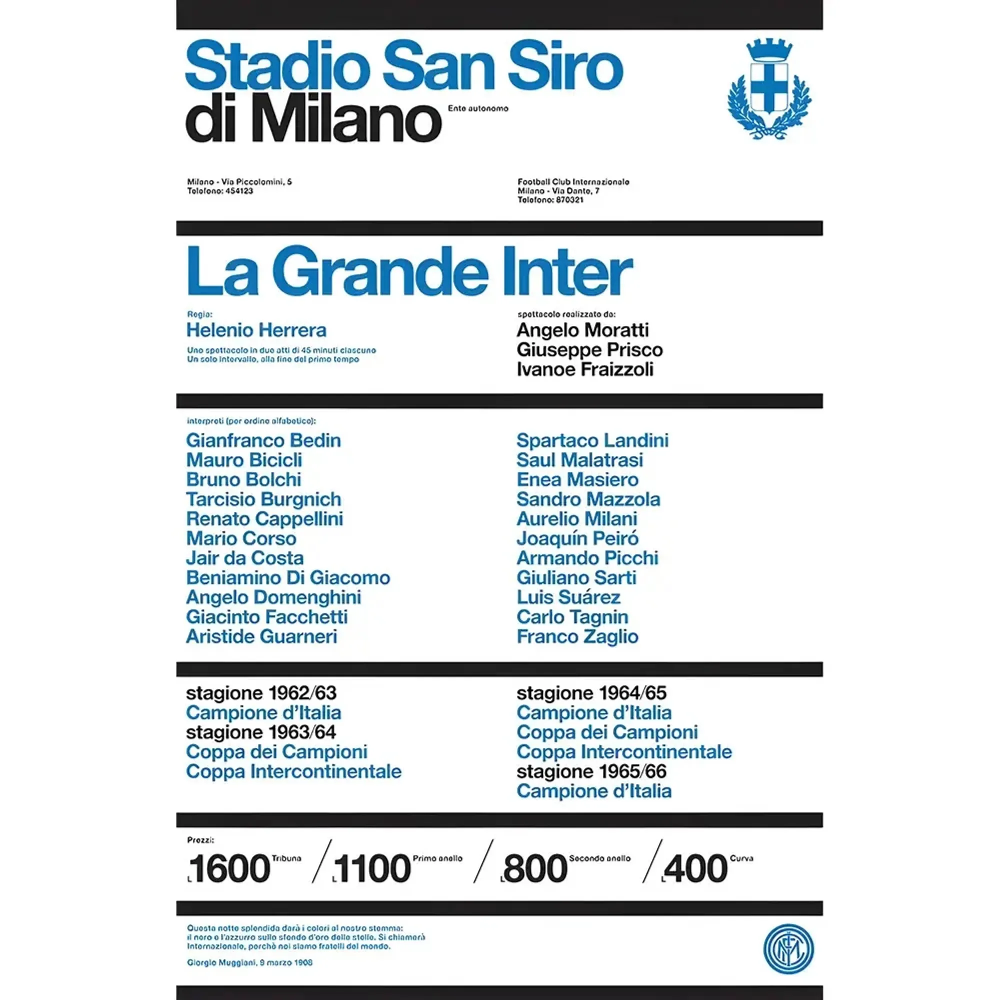 Pennarello: La Grande Inter 1965 - White