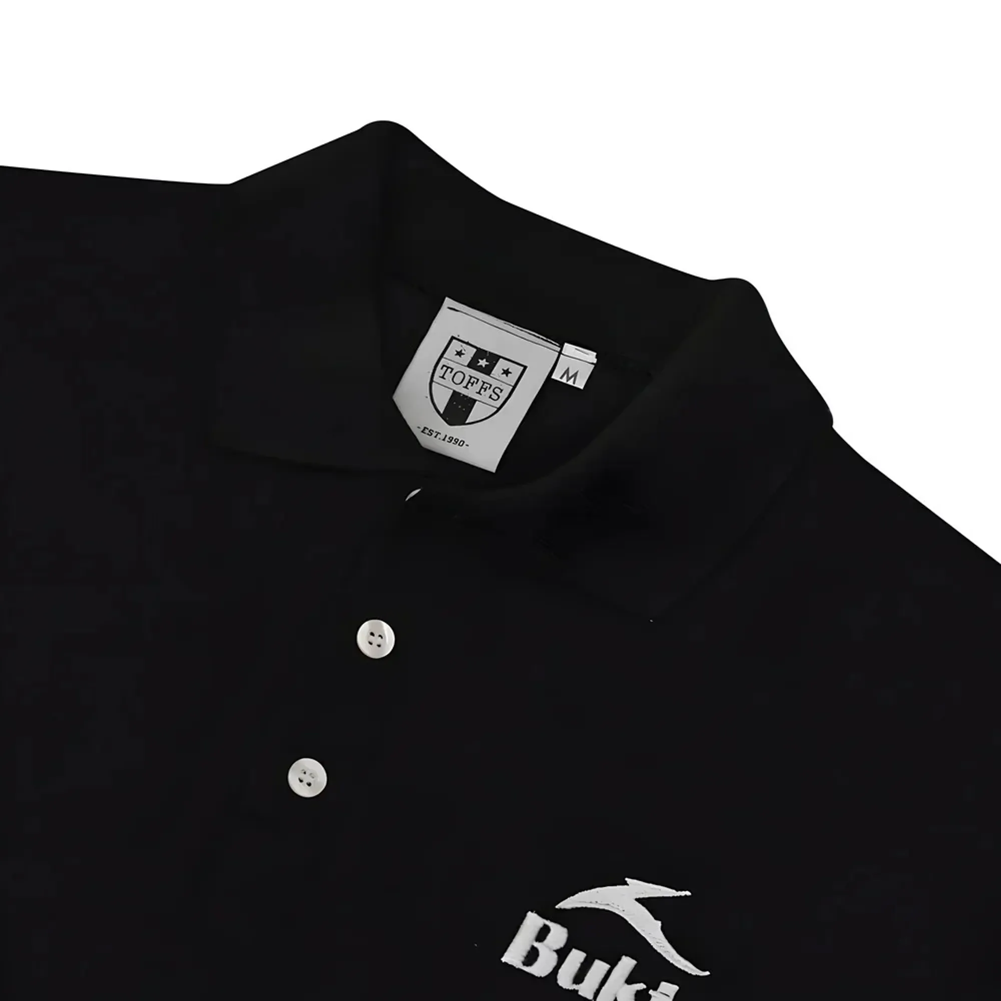 BUKTA Polo Black with White Cuffs