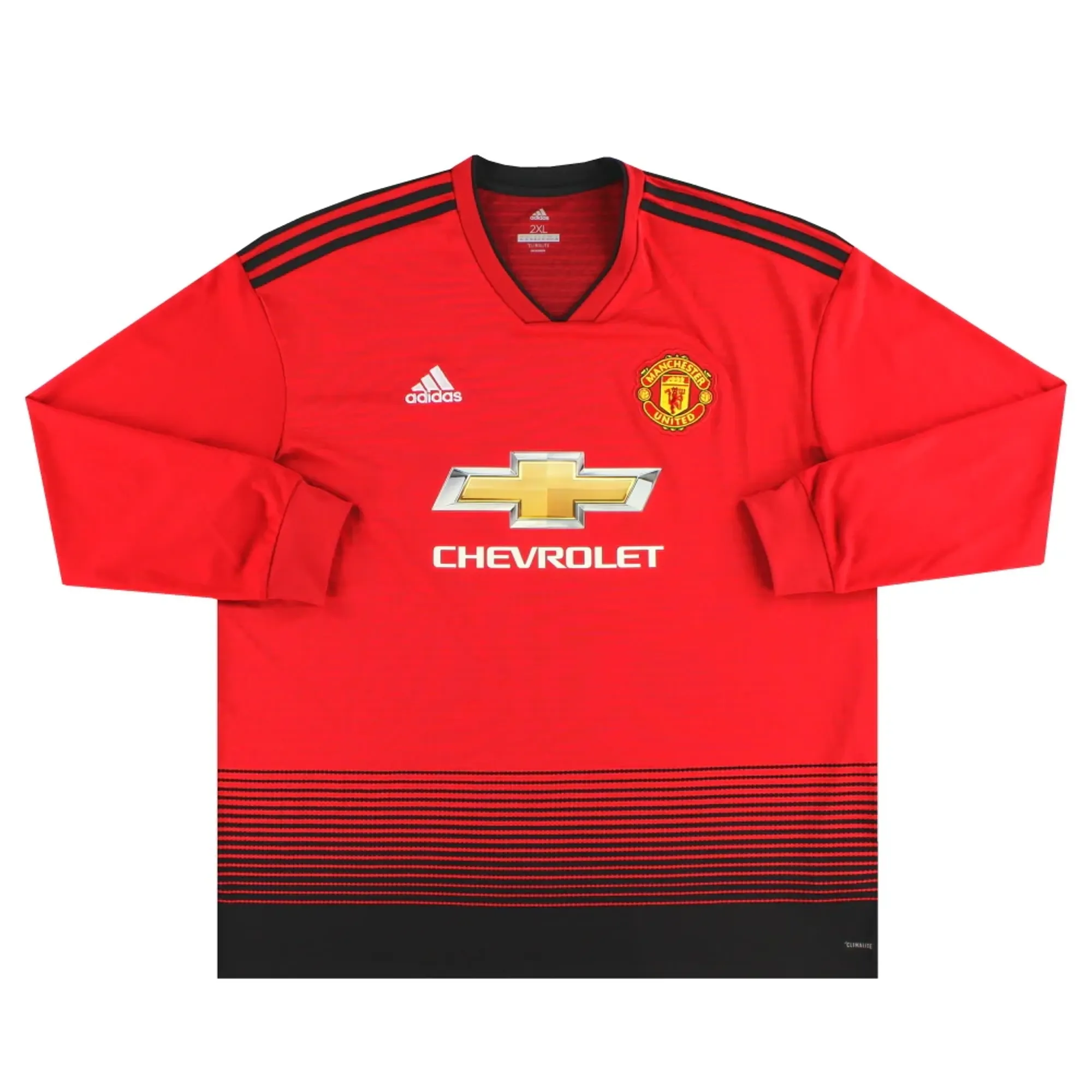 2018-19 Manchester United adidas Home Shirt L/S XXL - Manchester United / Excellent 