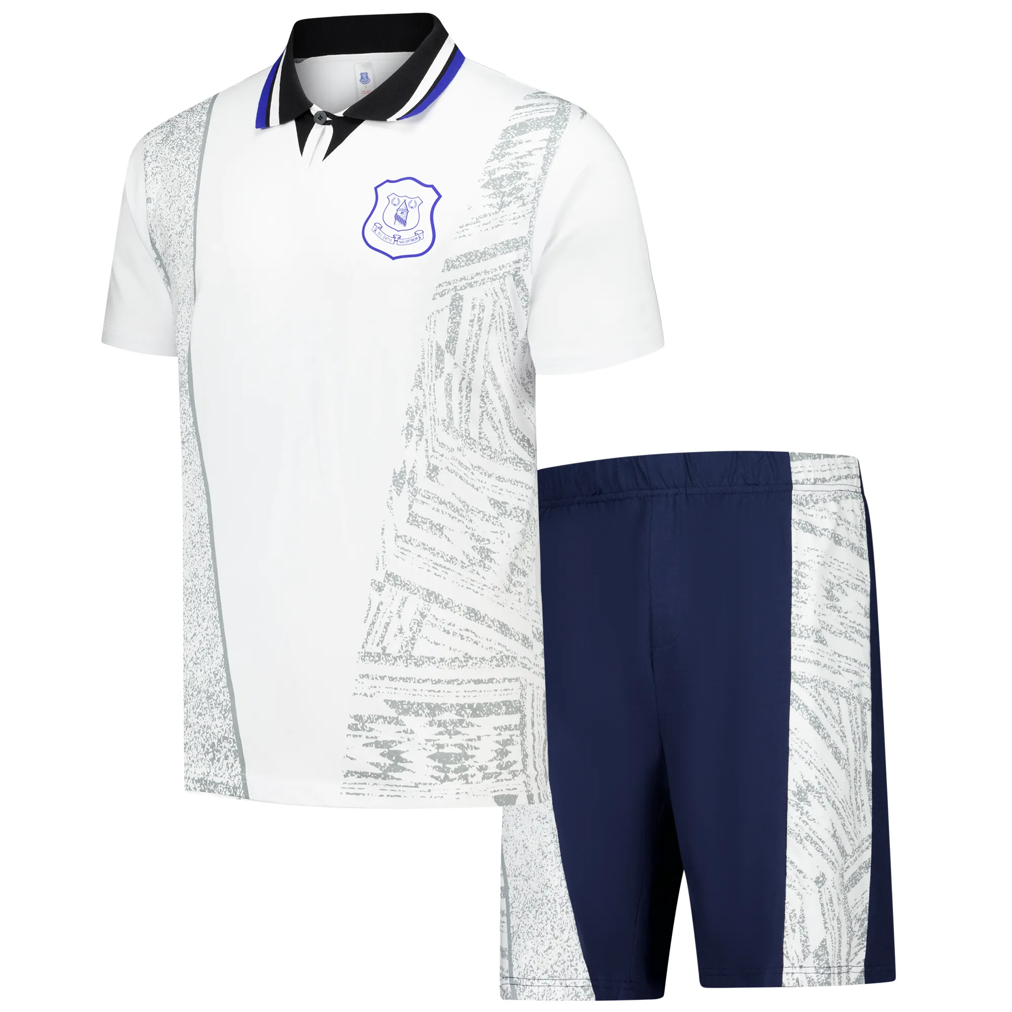 Everton Retro Short Pyjamas - White/Navy - Mens