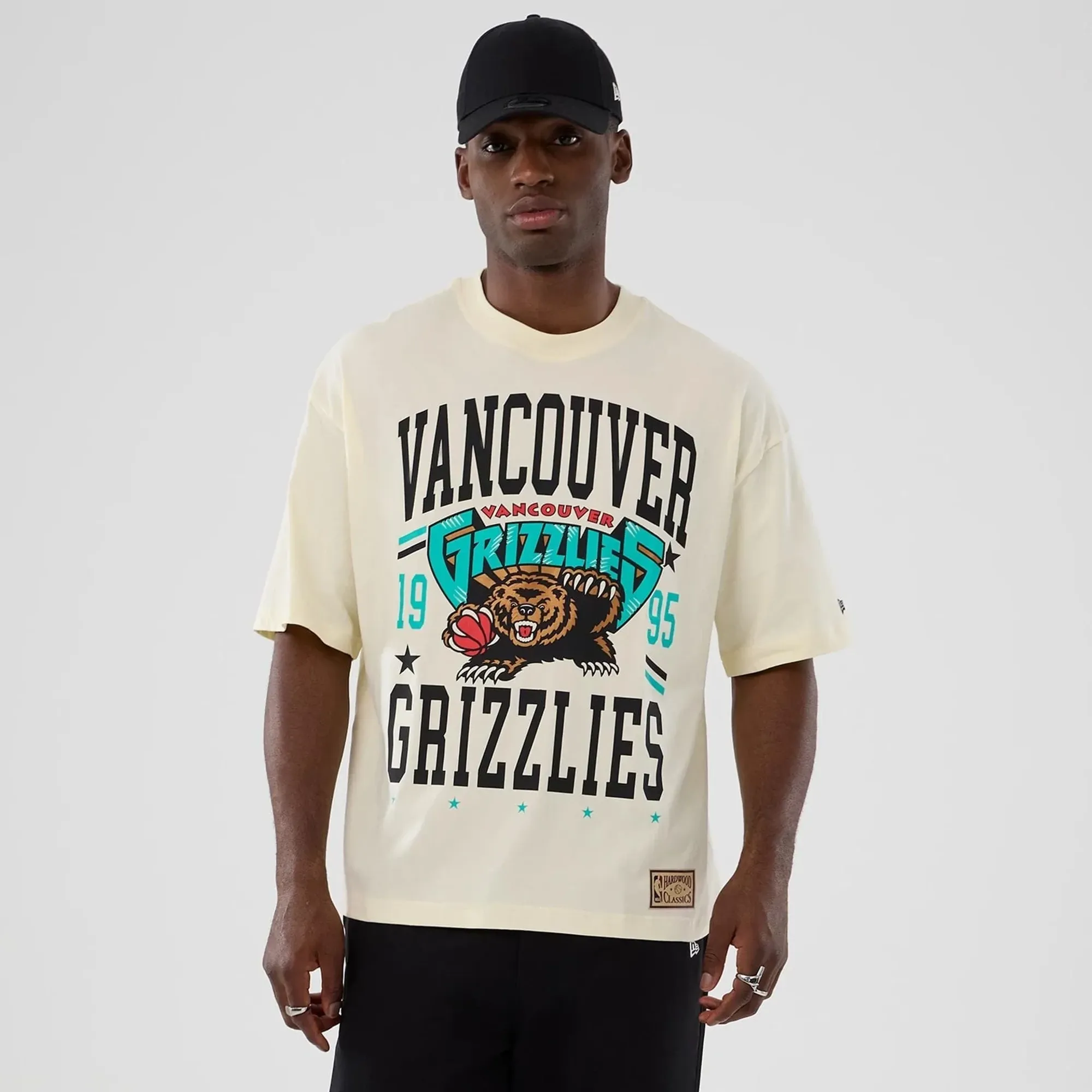 Vancouver Grizzlies NBA Hardwood Classic Cream T-Shirt New Era Cap adult unisex
