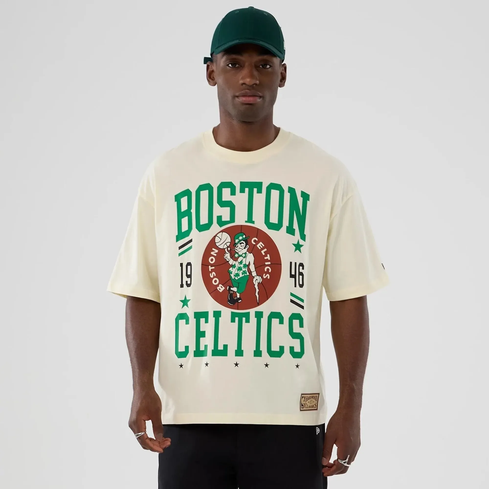 Boston Celtics NBA Hardwood Classic Cream T-Shirt New Era Cap adult unisex