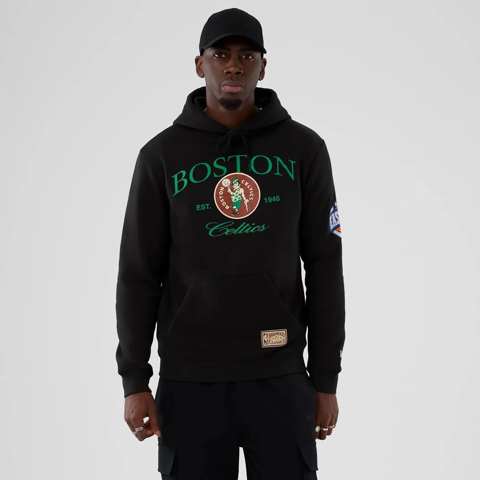 Boston Celtics NBA Hardwood Classic Black Pullover Hoodie New Era Cap adult unisex
