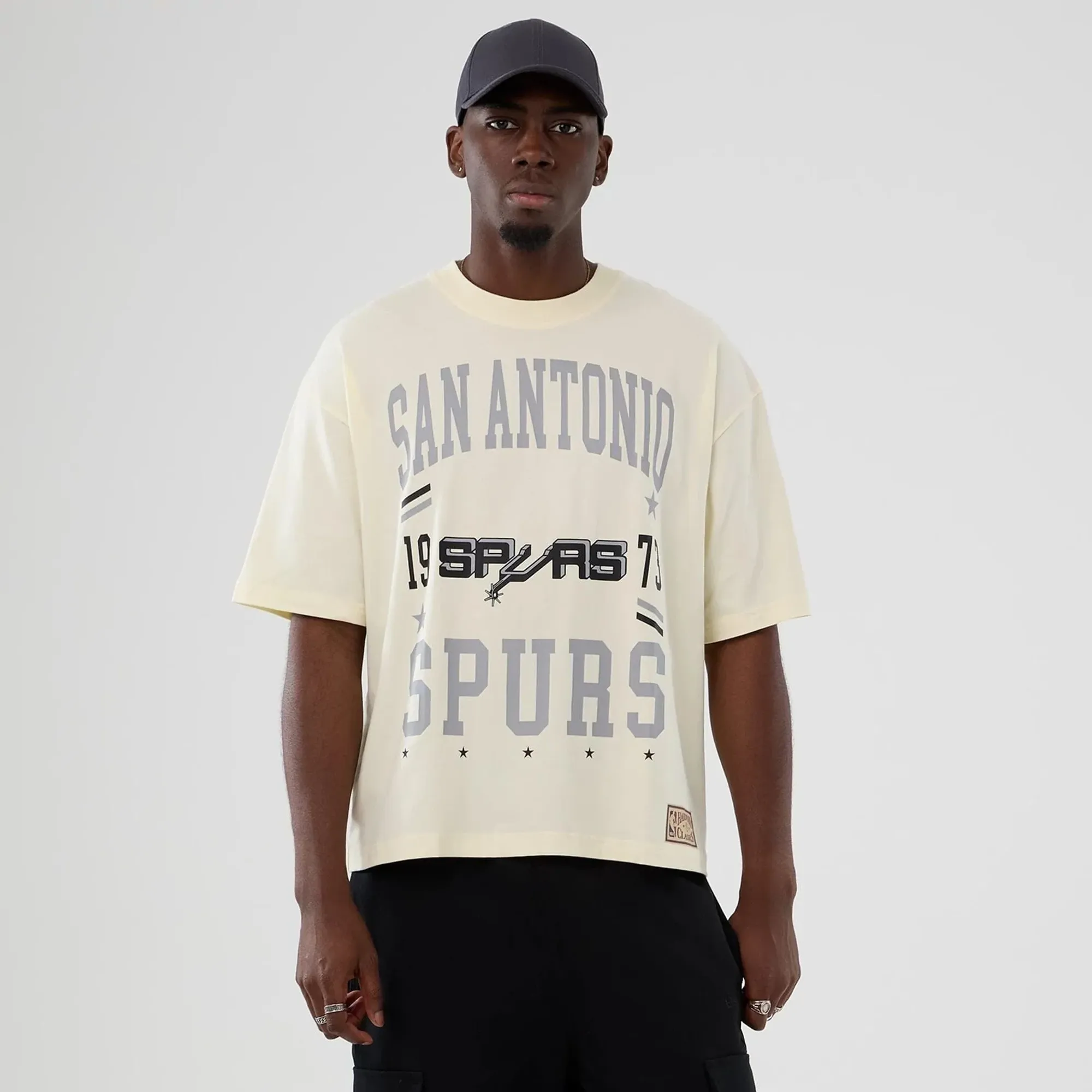San Antonio Spurs NBA Hardwood Classic Cream T-Shirt New Era Cap adult unisex