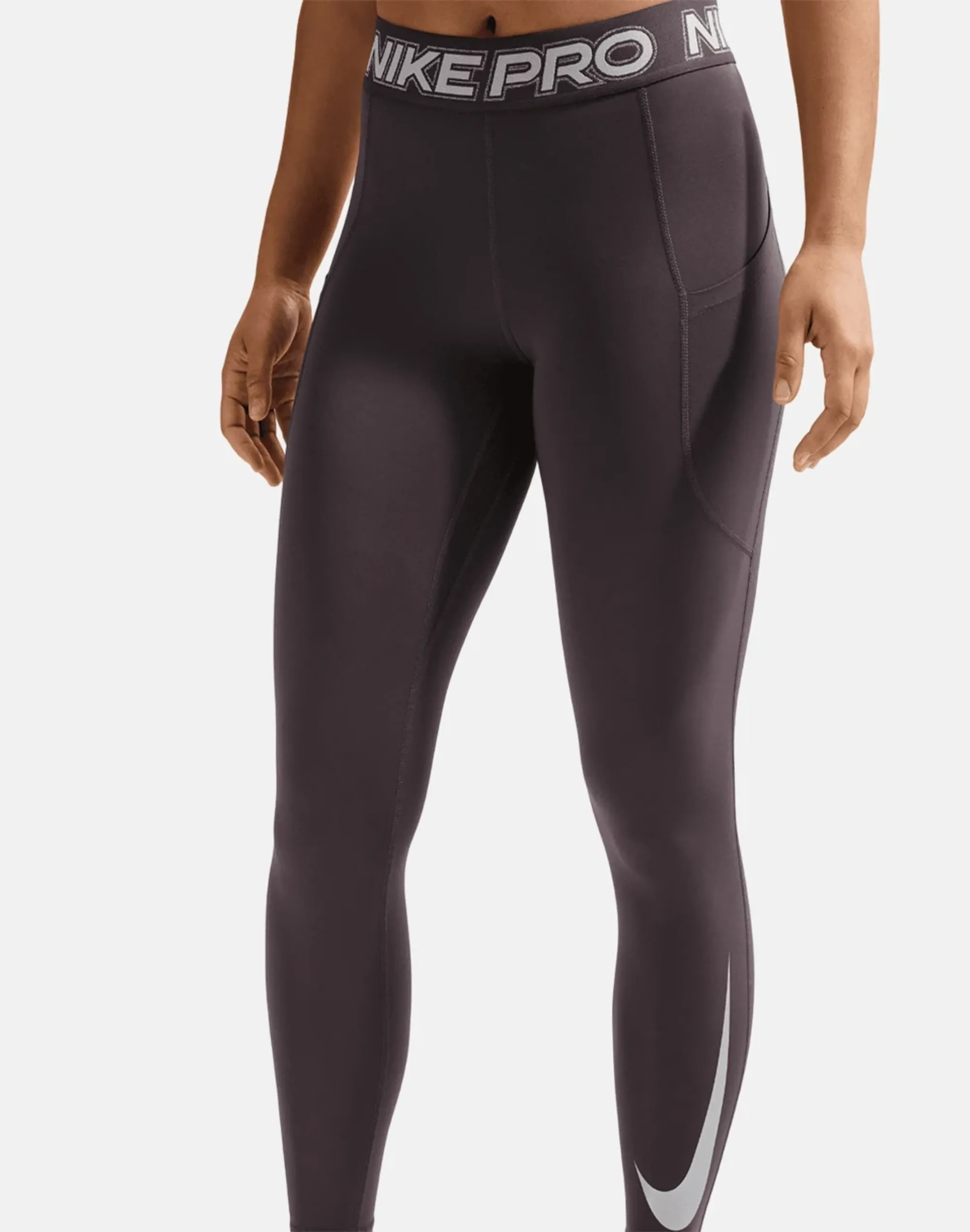 Women's Nike Pro 365 7/8 Leggings in Grey/Pink 