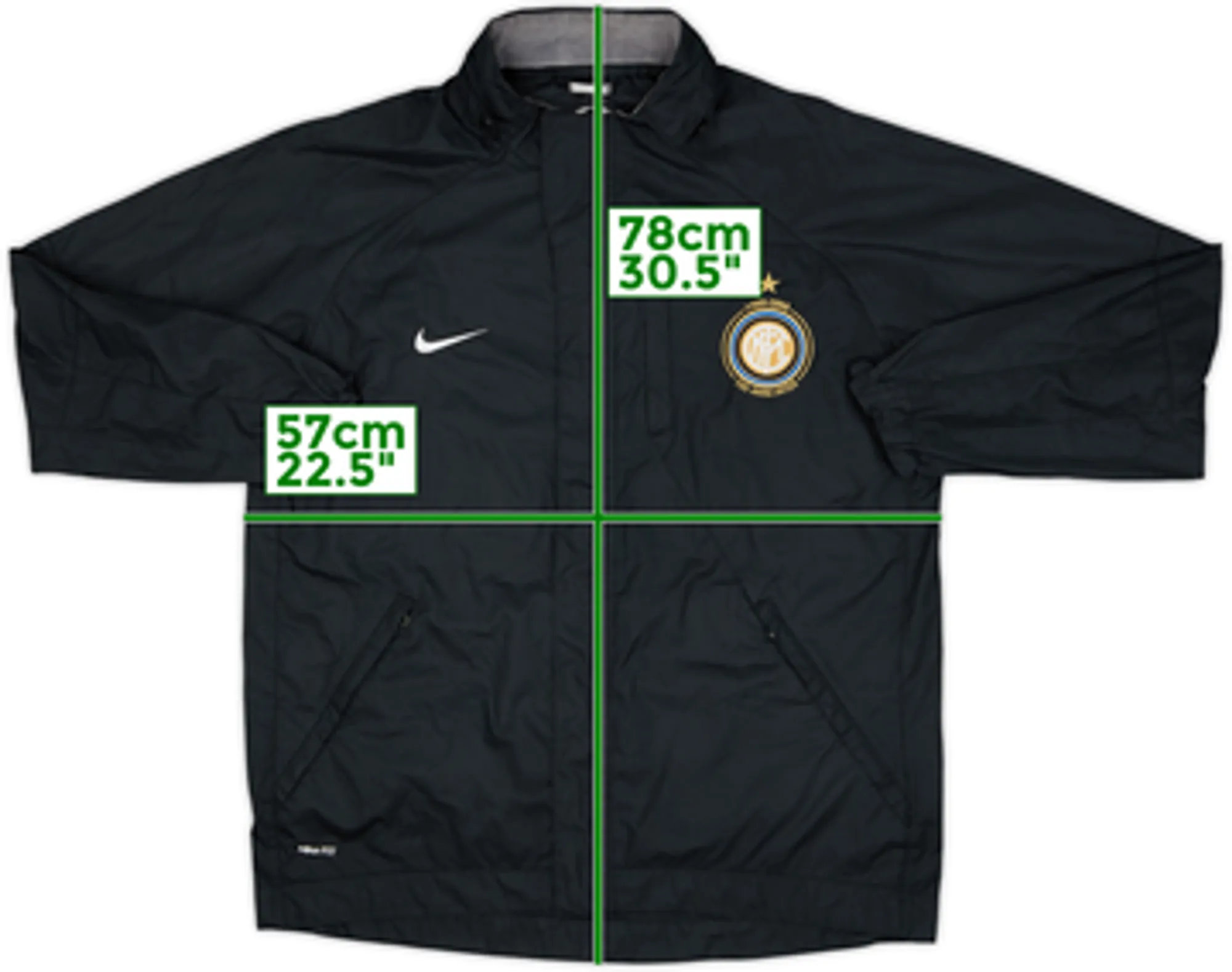 2008-09 Inter Milan Nike Hooded Rain Jacket - 10/10 - (M)