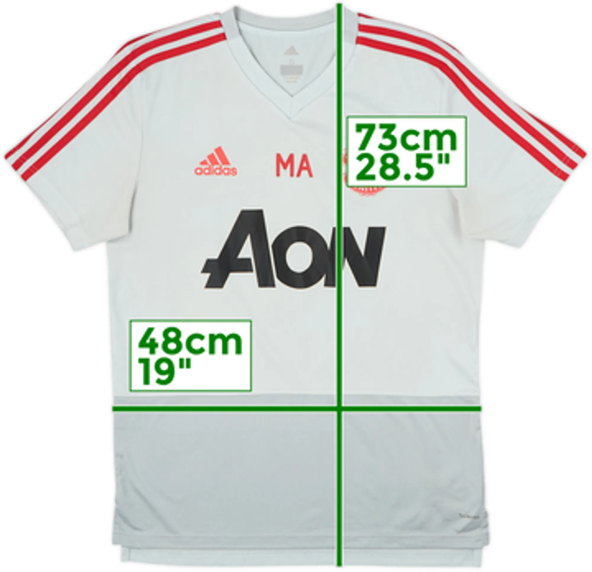 2018-19 Manchester United adidas Staff Issue Training Shirt MA - 7/10 - (S)