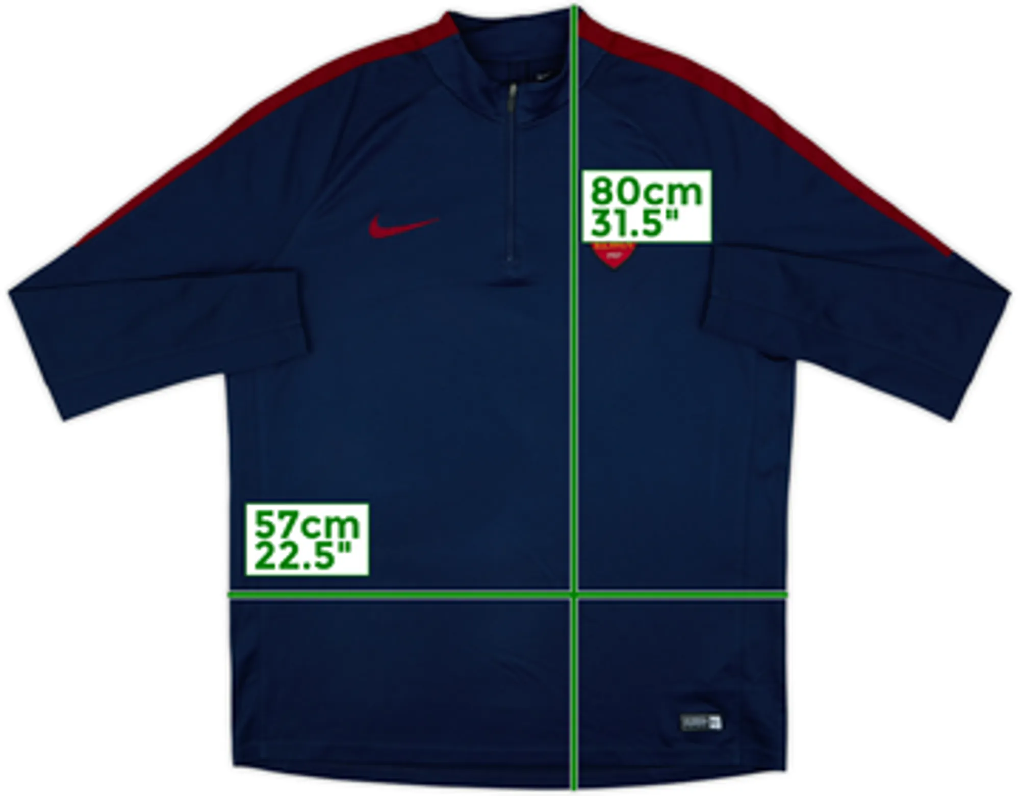 2016-17 Roma Nike 1/4 Zip Drill Top - 8/10 - (XL)