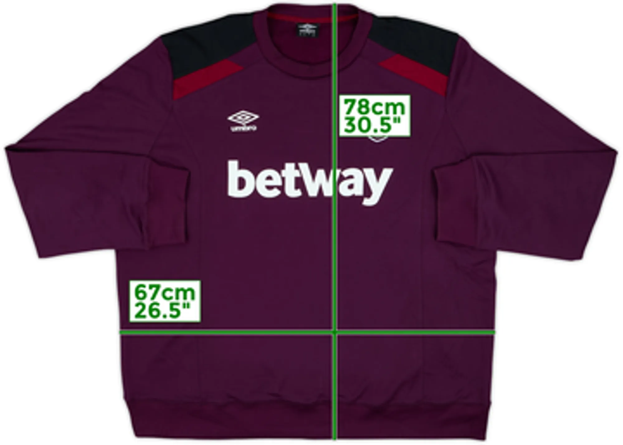 2018-19 West Ham Umbro Sweat Top - 6/10 - (3XL)
