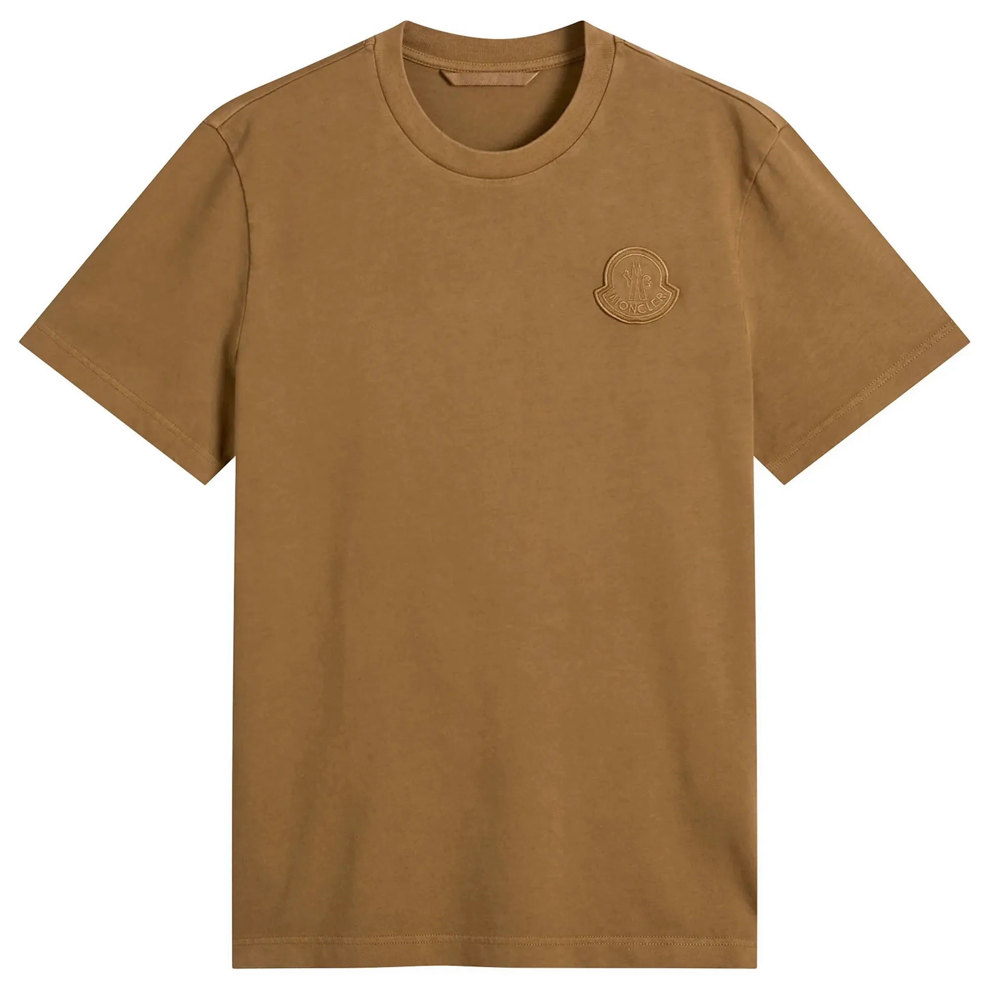 Moncler Men's Washed Heavy Cotton T-Shirt Brown
