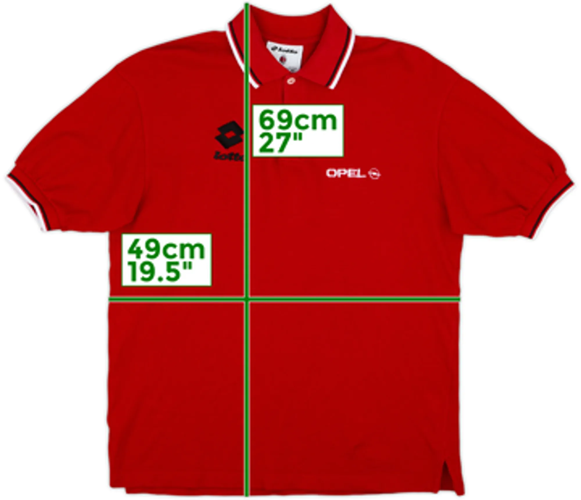 1996-97 AC Milan Lotto Polo Shirt - 8/10 - (M)