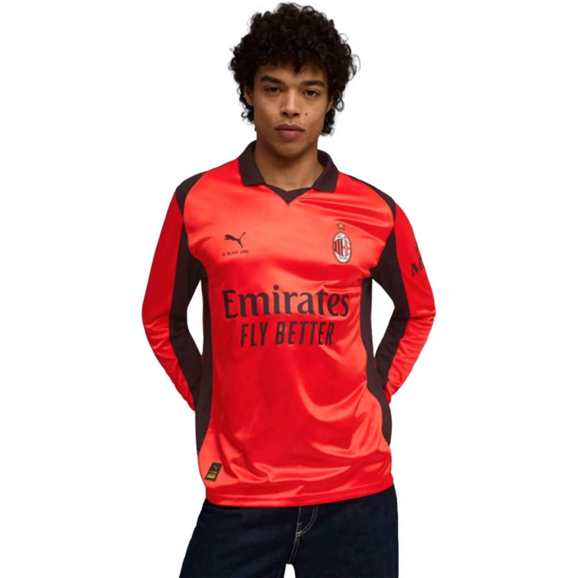 PUMA AC Milan x Slam Jam Long sleeve Jersey in Red | Size 3XL