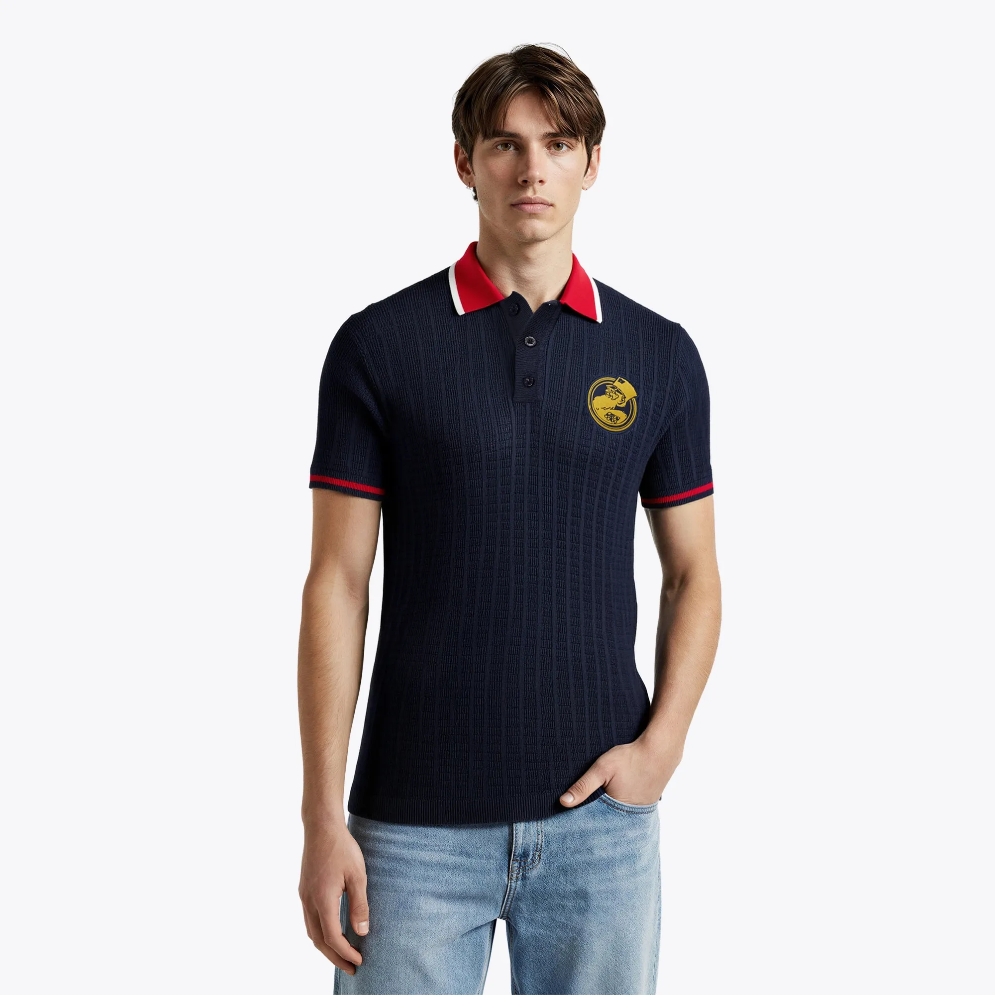 Chelsea Pensioners Knitted Polo - Navy