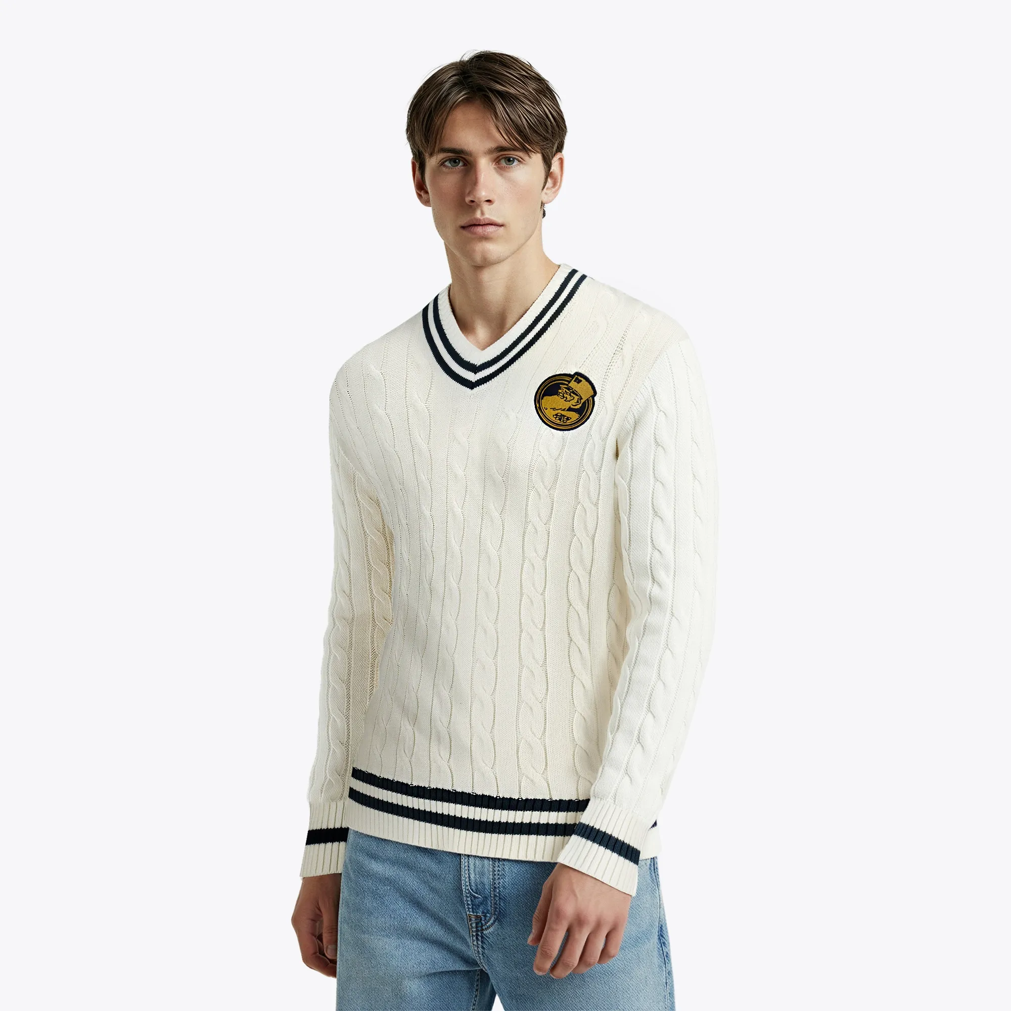 Chelsea Pensioners Cable Knit Sweatshirt - White