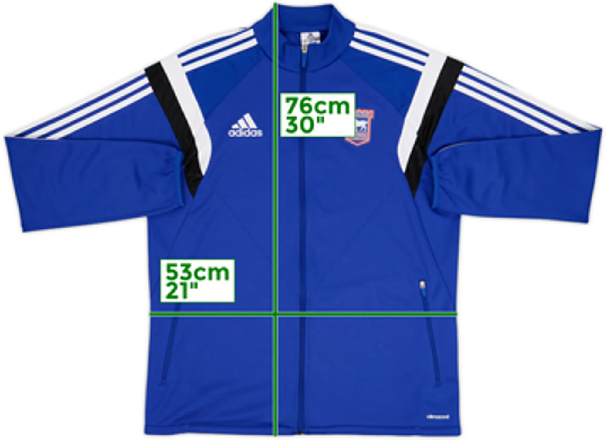 2014-15 Ipswich Town adidas Track Jacket - 9/10 - (M)