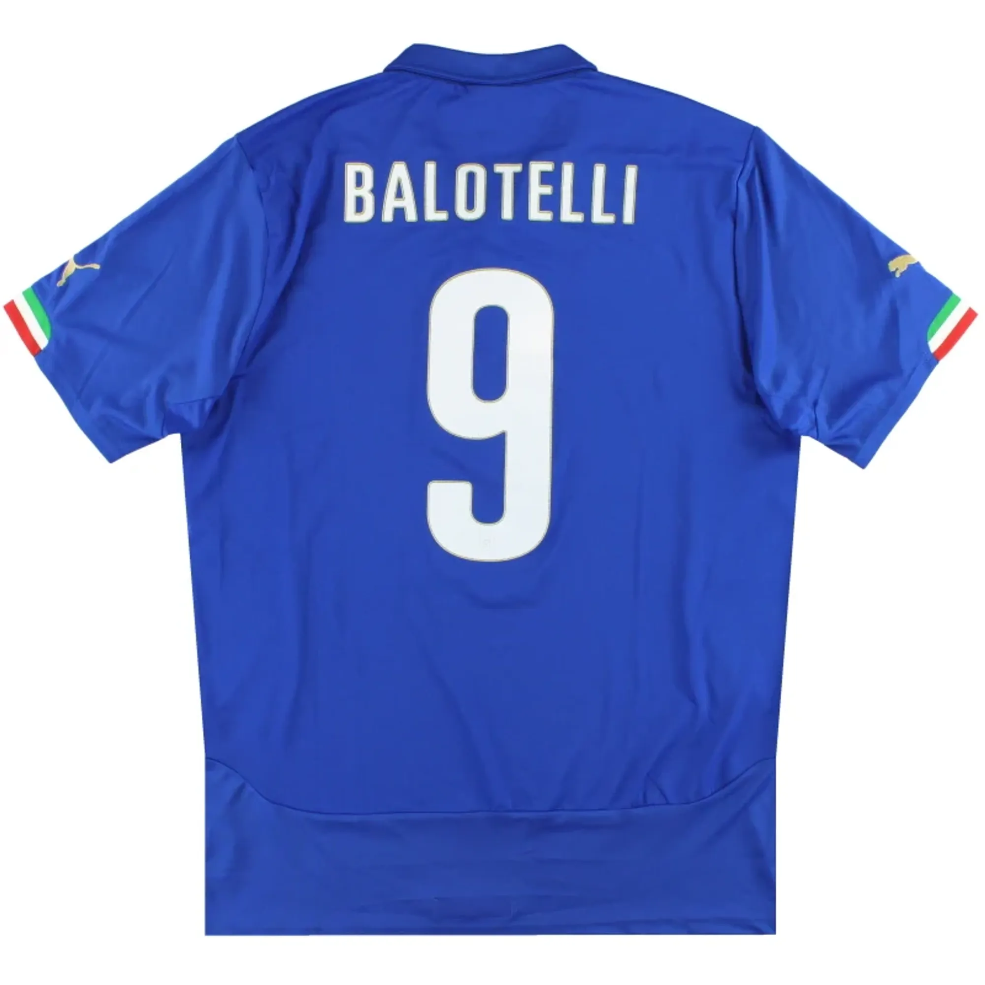 2014-15 Italy Puma Home Shirt Balotelli #9 M - Italy / Excellent 