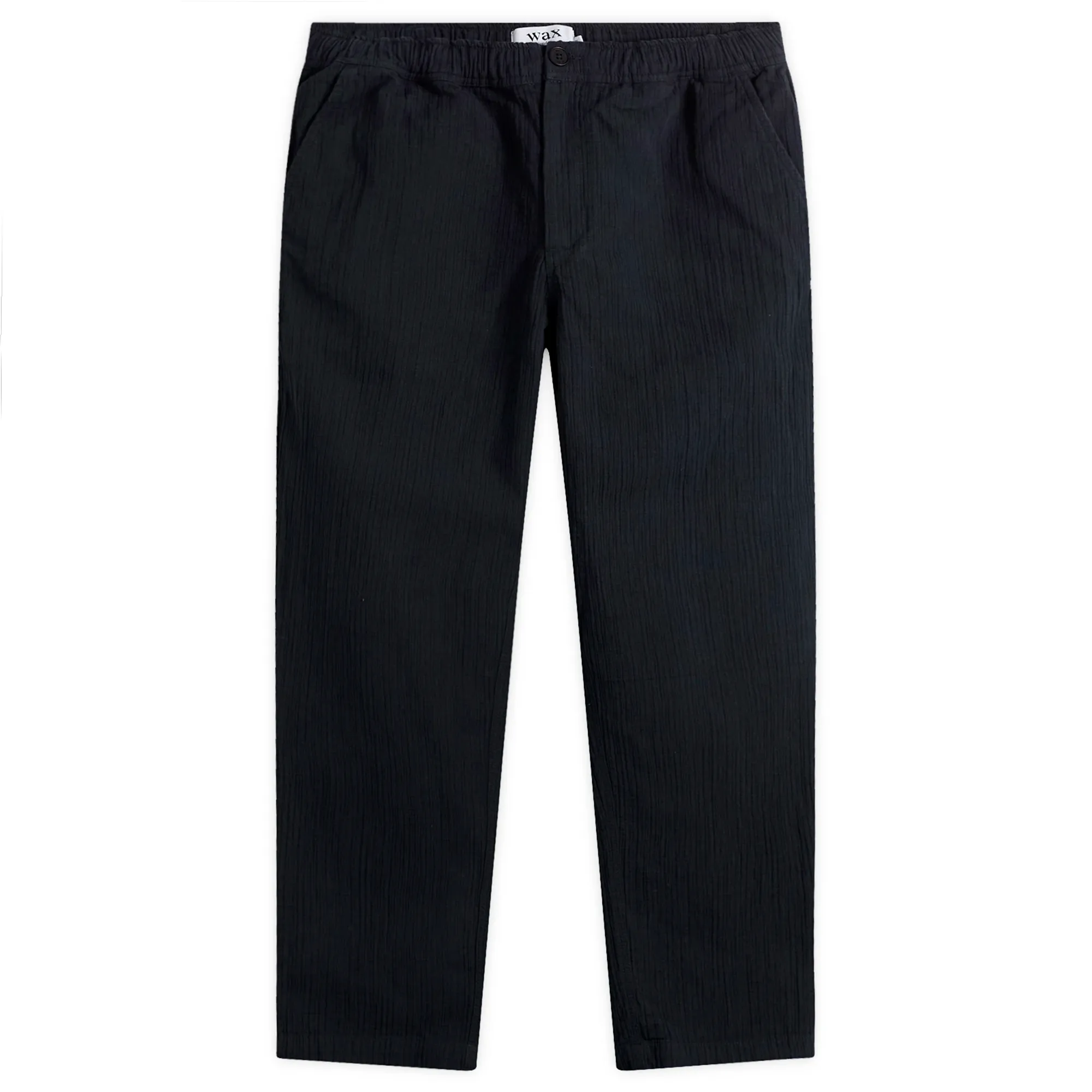 Wax London Men's Kurt Cotton Linen Crinkle Trousers Navy