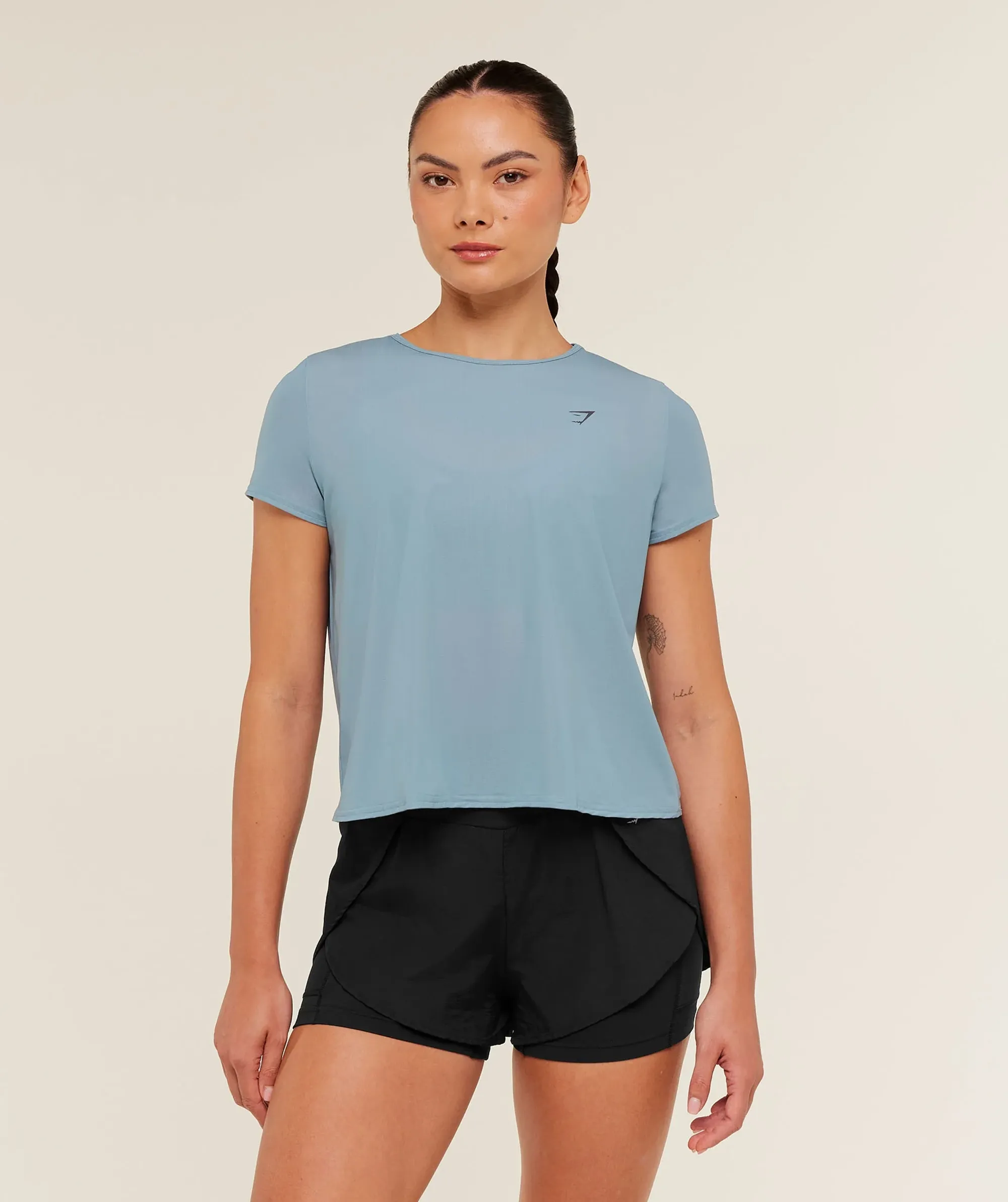 Gymshark Running Short Sleeve T-Shirt - GS Storm Blue