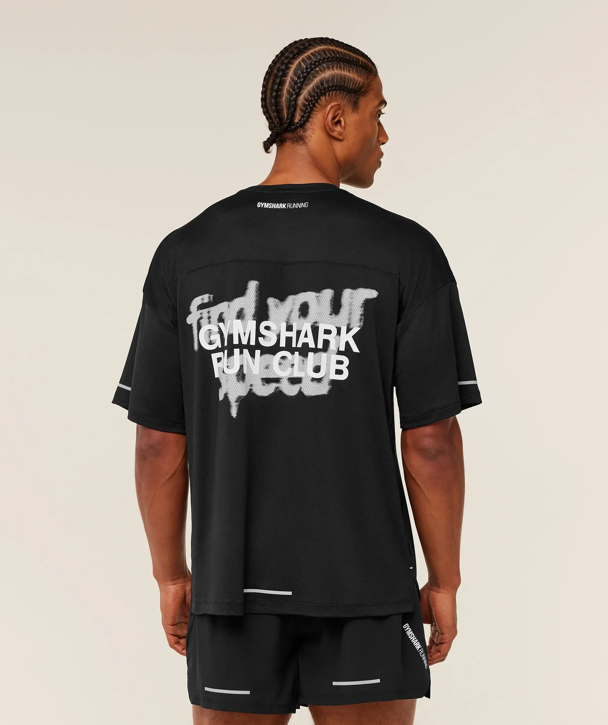 Gymshark Running Graphic T-Shirt - GS Black